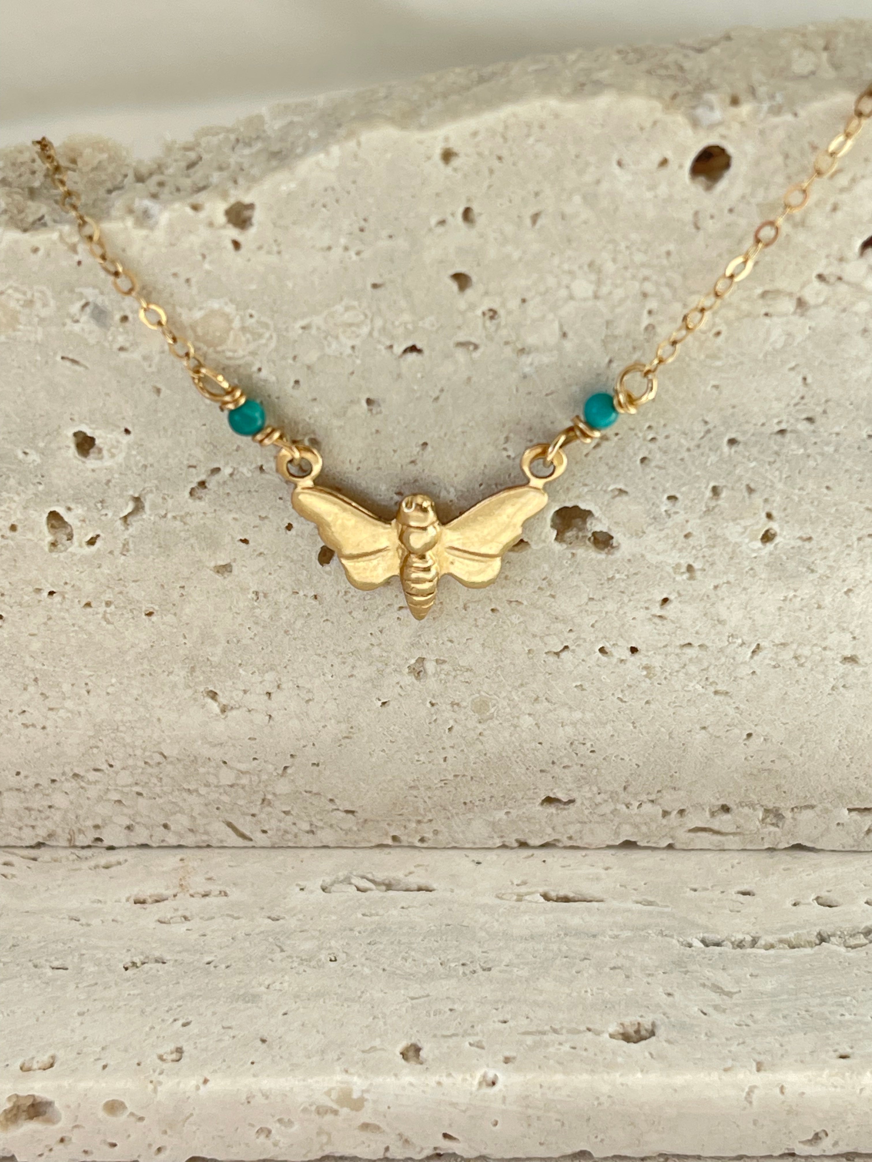 Butterfly Pendant Gold Necklace - AD Jewellery Copenhagen
