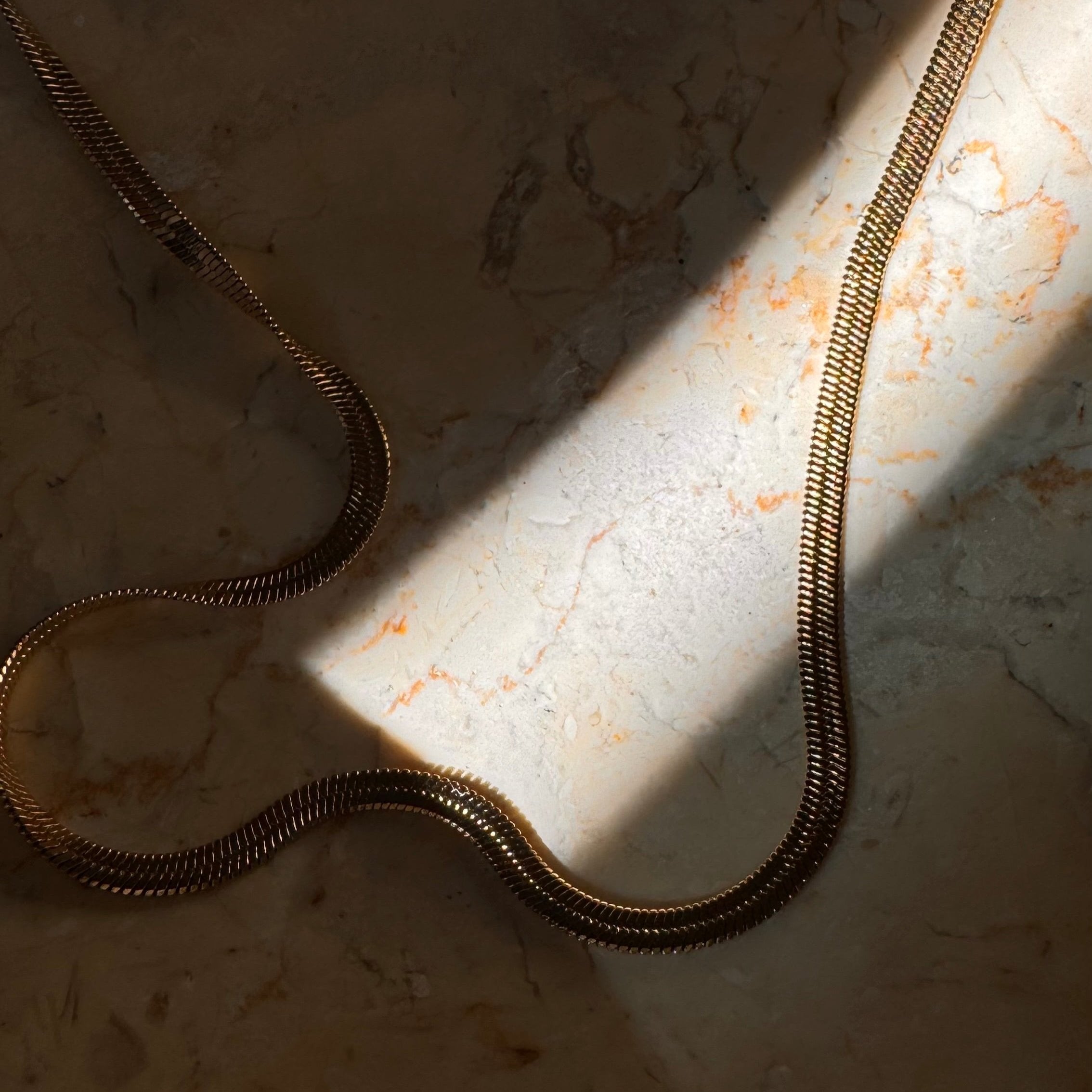 Hey Gold Snake chain Necklace in 18k Gold vermeil - AD Jewellery Copenhagen