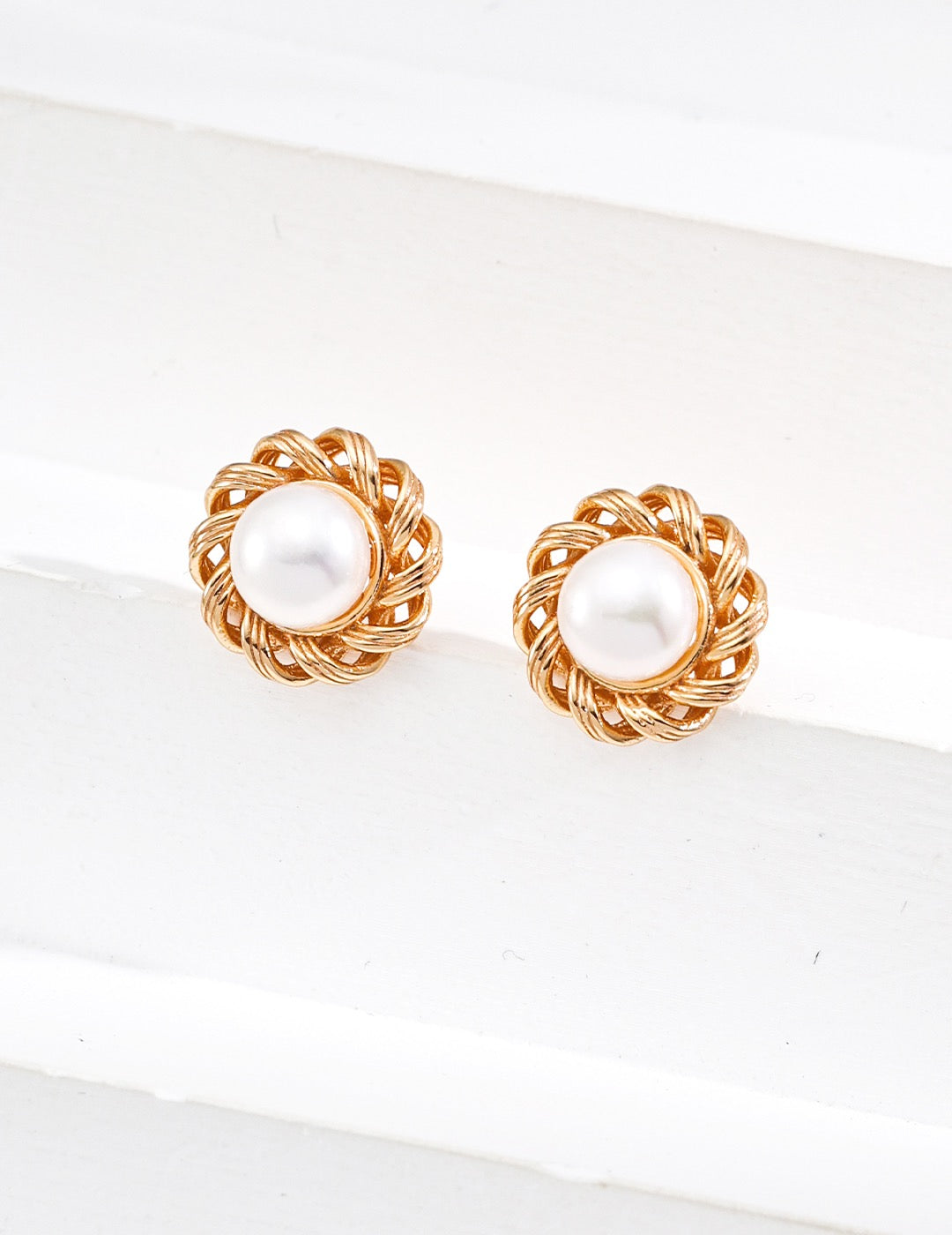 Nordic Lace Pearl Earrings-Artisan Bridal Jewelry - AD Jewellery Copenhagen