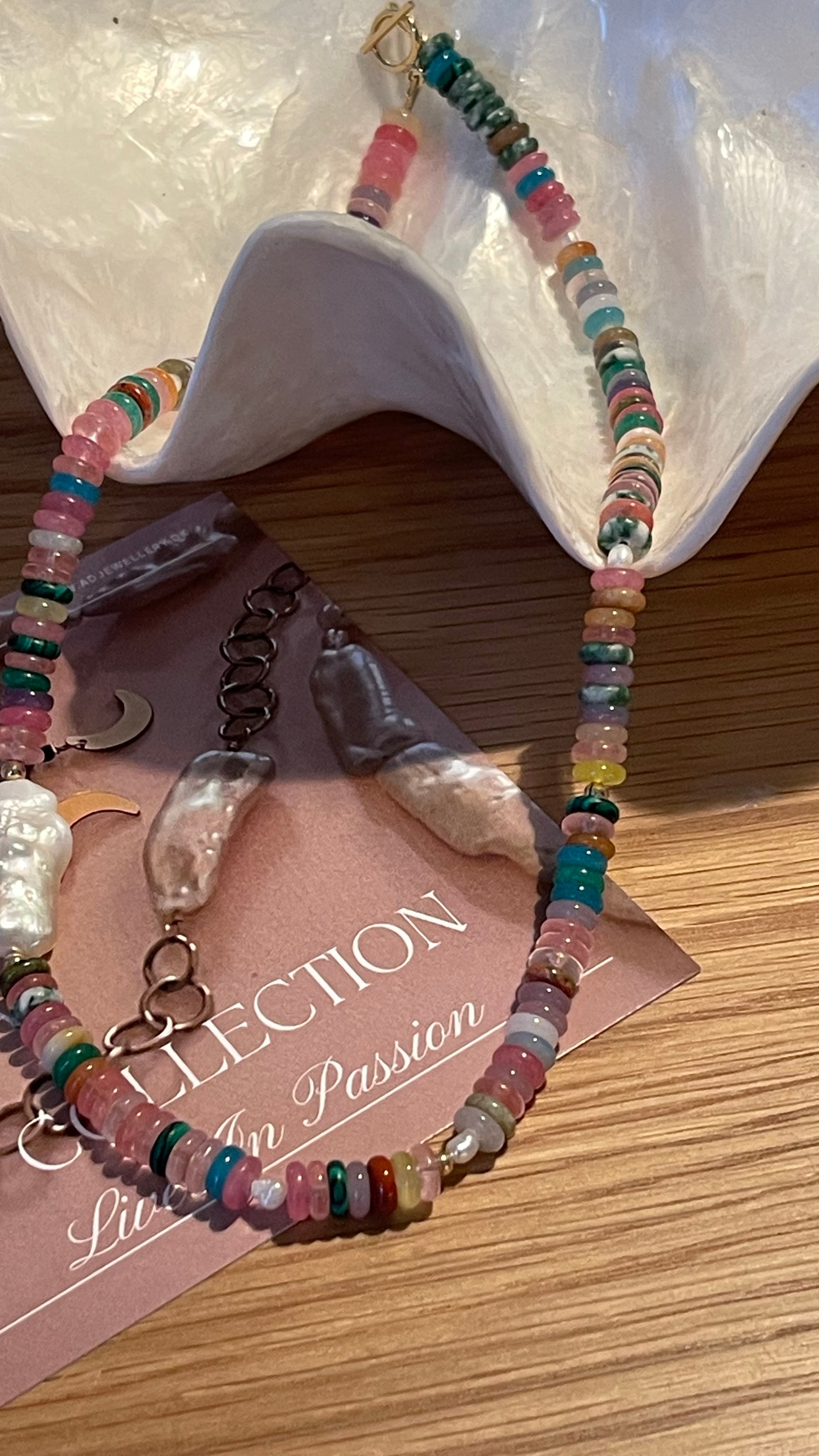 Multi-coloured Stone Necklace - AD Jewellery Copenhagen