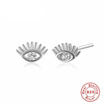 Gold evil eye Stud – Minimalist Single Earring | Stackable - AD Jewellery Copenhagen