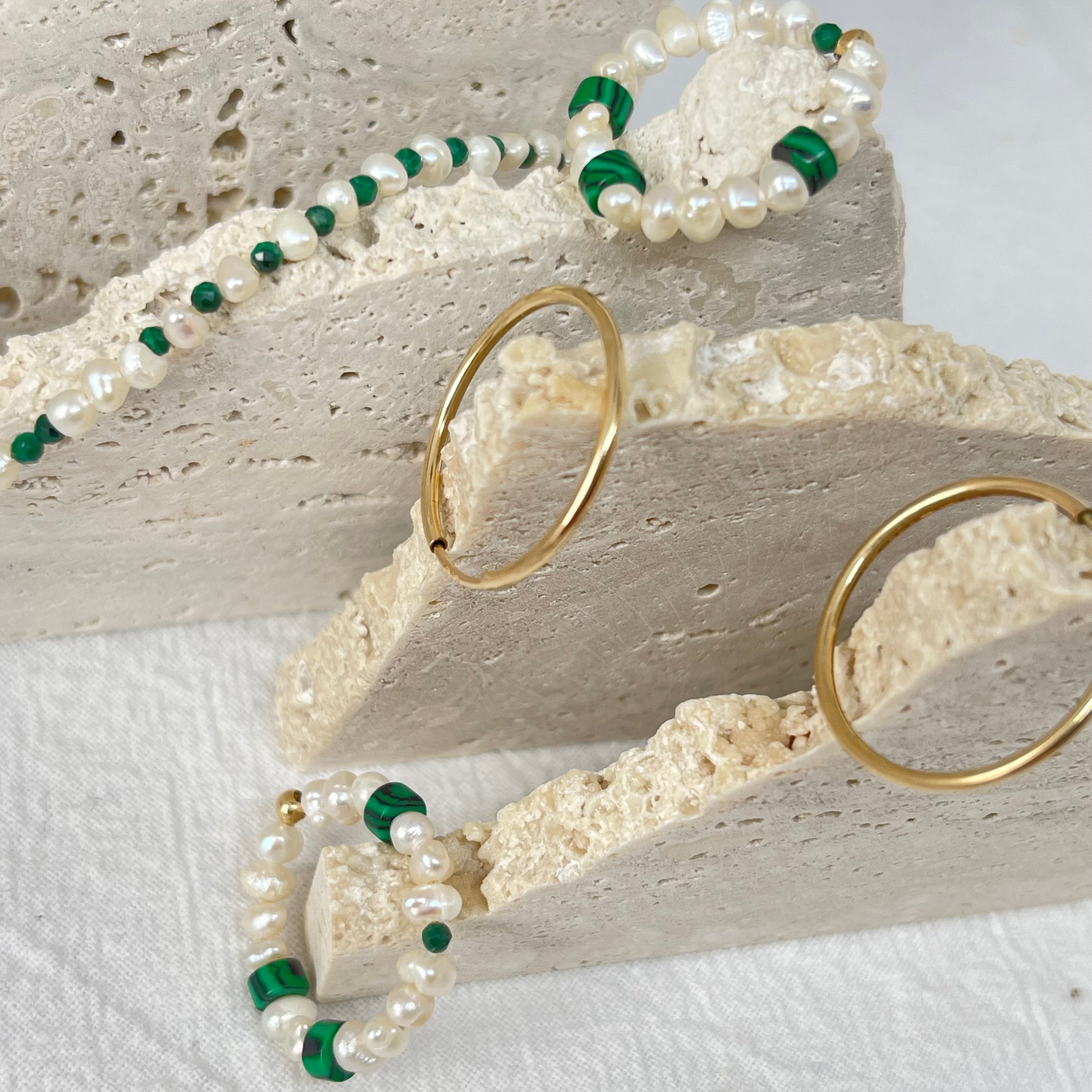 Green Malerkite Earrings - AD Jewellery Copenhagen