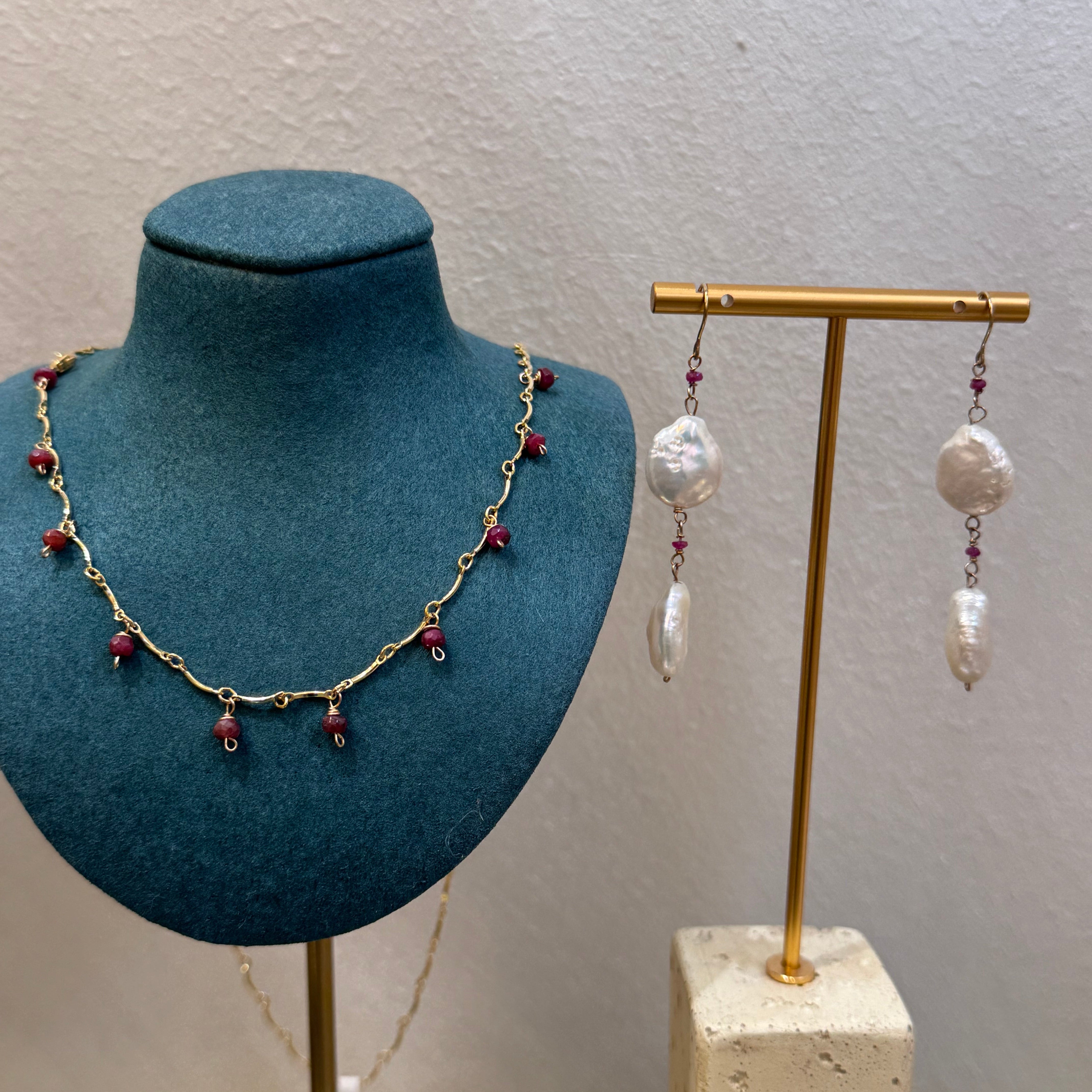 Ruby Birthstone Chain Necklace - July - AD Jewellery Copenhagen