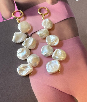 14K Gold Filled Floral Pearl Drops Earrings - AD Jewellery Copenhagen