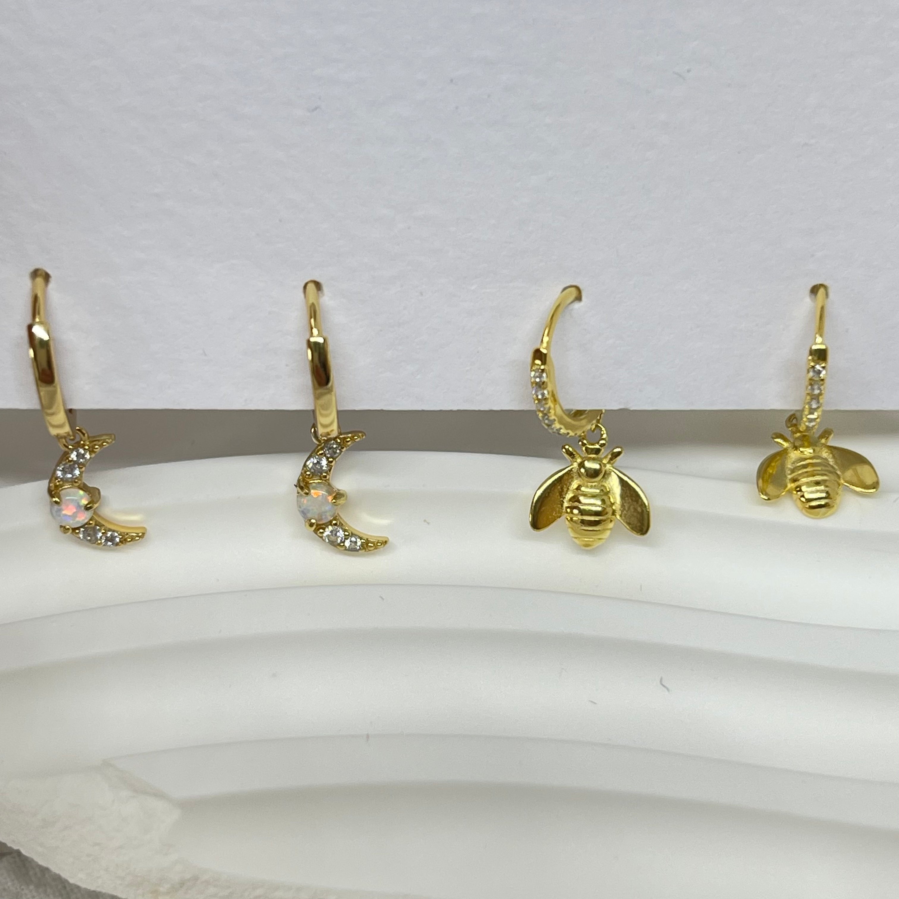 Moon dangle huggies hoops Mix and Match - AD Jewellery Copenhagen