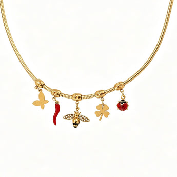 Golden Happiness Charm Collar Necklace - AD Jewellery Copenhagen