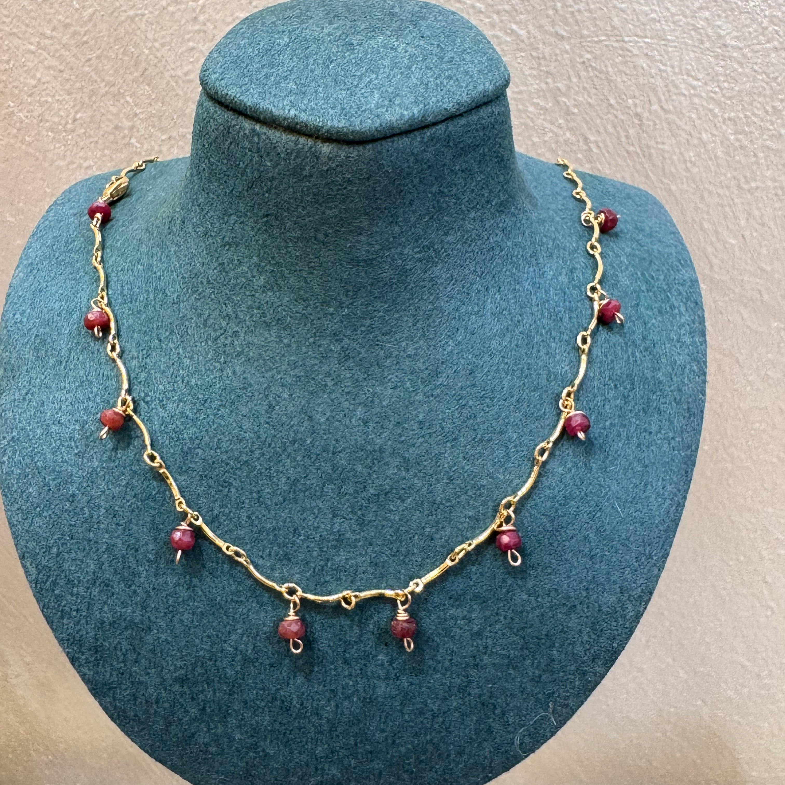 Ruby Birthstone Chain Necklace - July - AD Jewellery Copenhagen