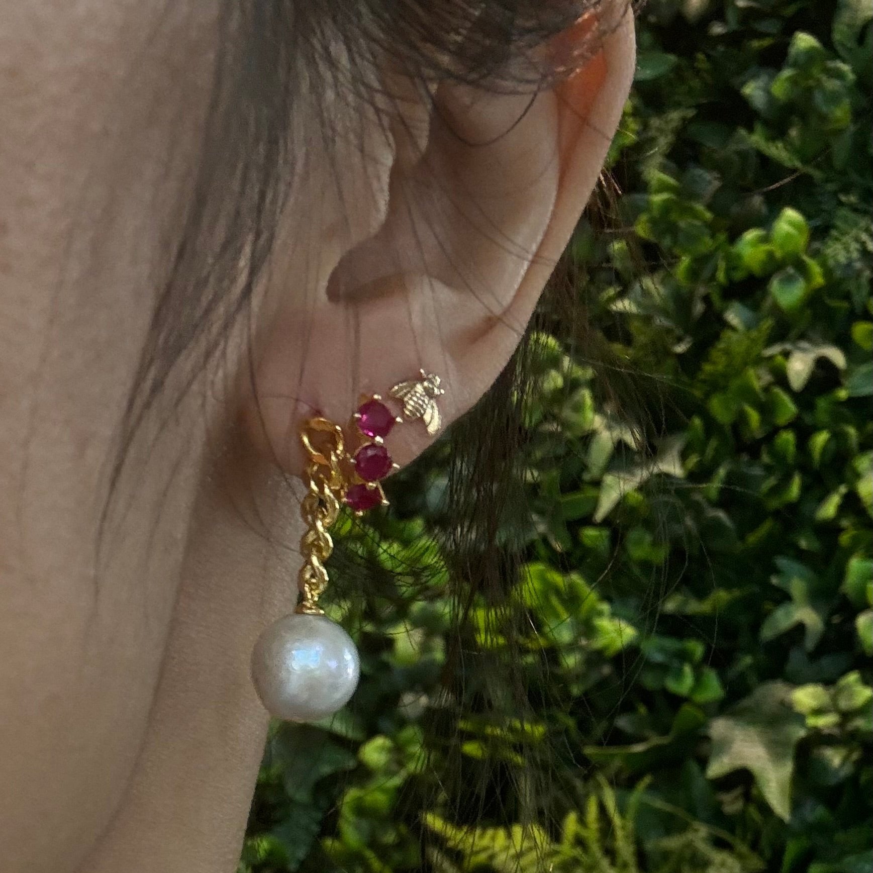 Cuban Chain Pearl Earrings - AD Jewellery Copenhagen