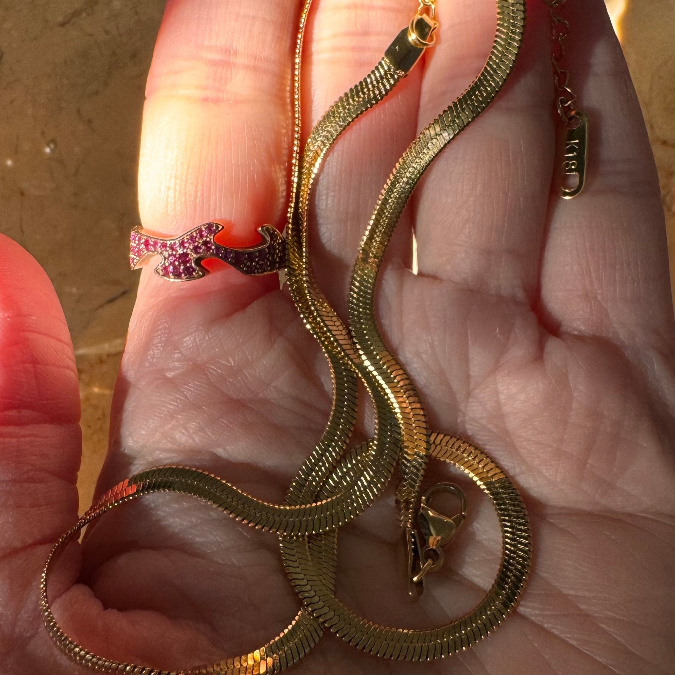 Hey Gold Snake chain Necklace in 18k Gold vermeil - AD Jewellery Copenhagen