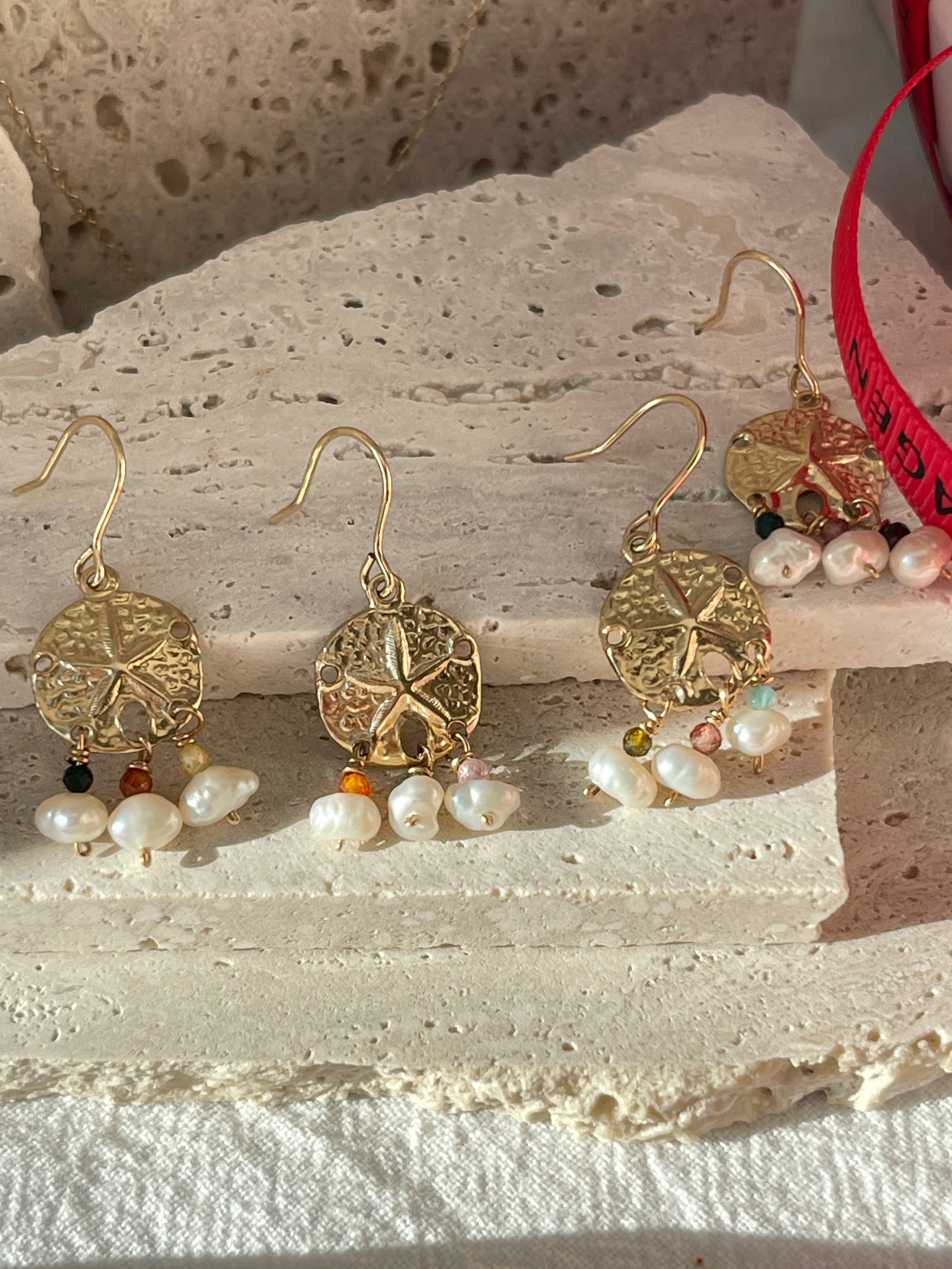 Ocean Element Earrings with color stones Mix and Match - AD Jewellery Copenhagen