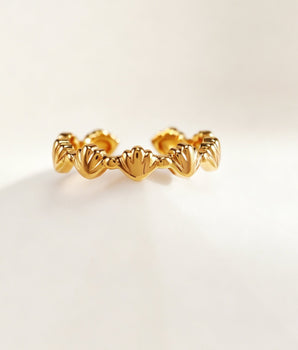18K Gold Vermeil Seashell open Ring