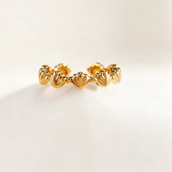 18K Gold Vermeil Seashell open Ring - AD Jewellery Copenhagen