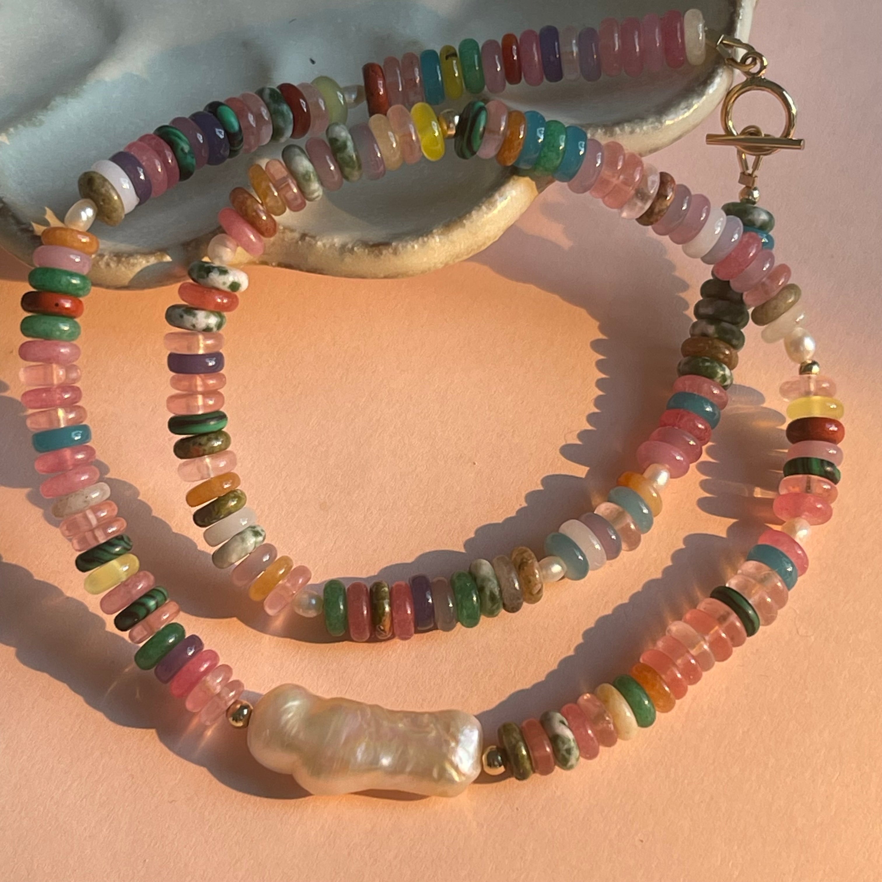 Multi-coloured Stone Necklace - AD Jewellery Copenhagen