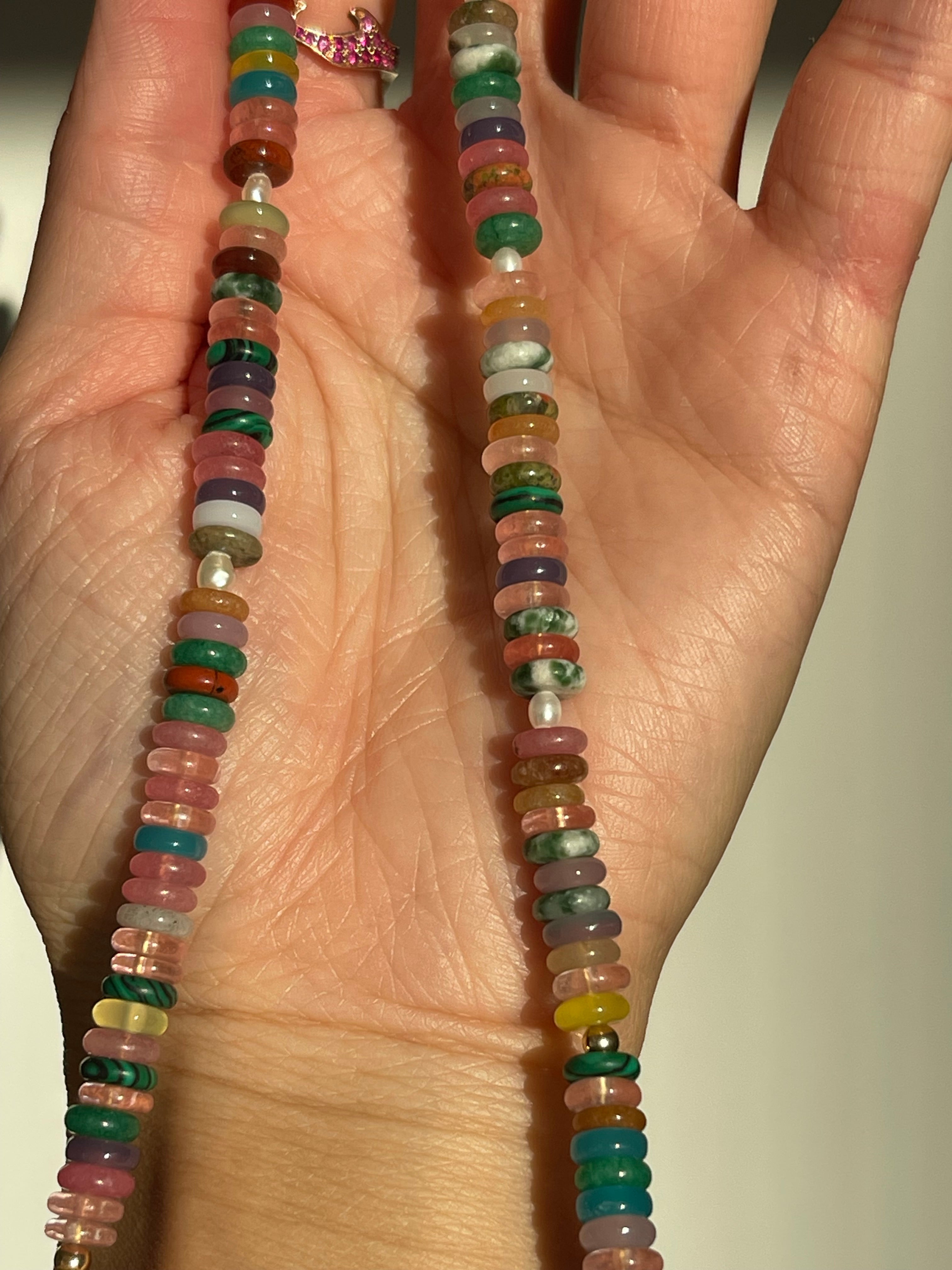 Multi-coloured Stone Necklace - AD Jewellery Copenhagen
