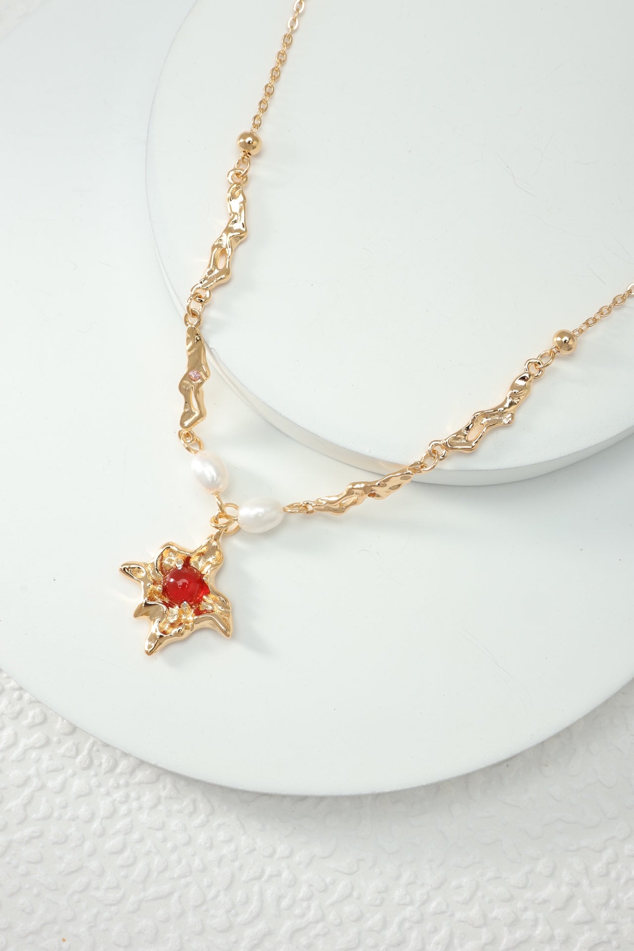 Red Agate chain Necklace/ Ready to wear - AD Jewellery Copenhagen