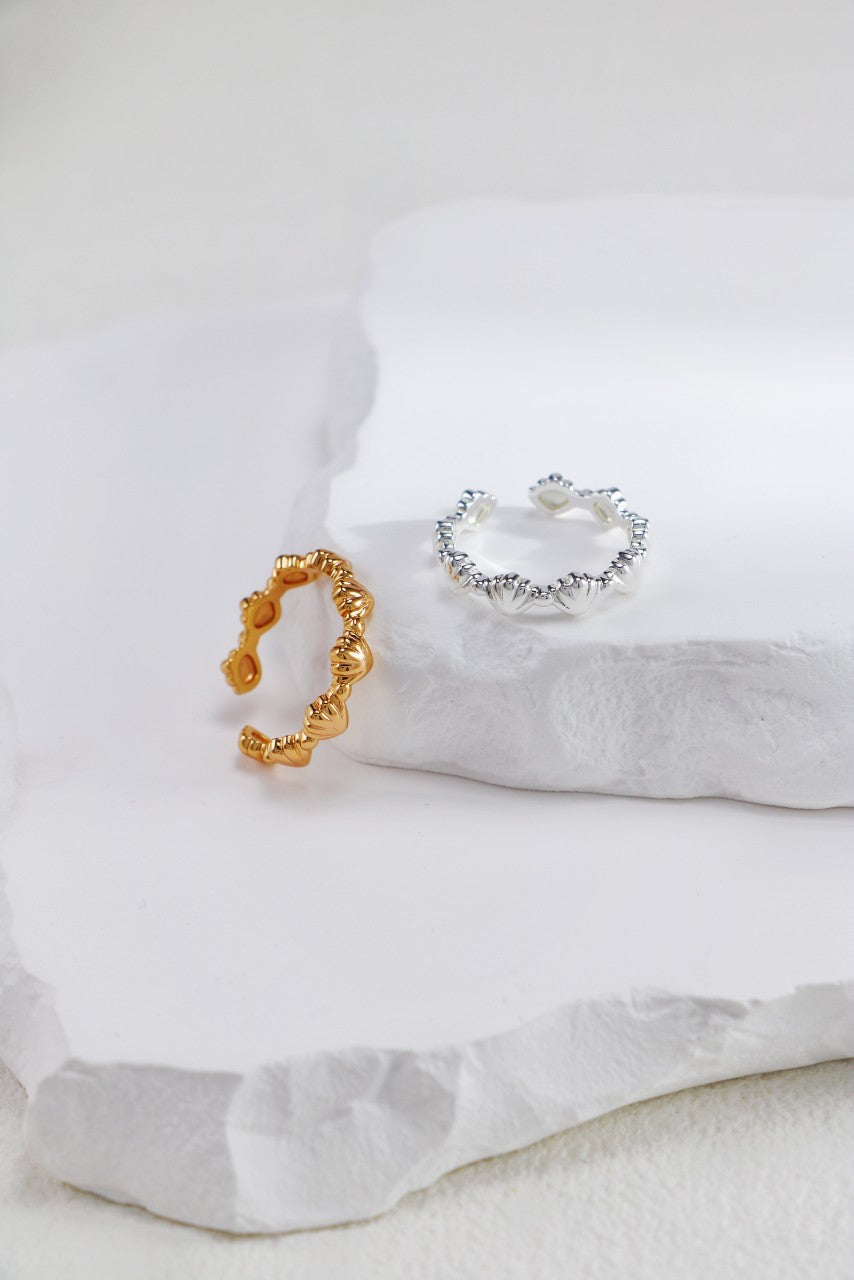 18K Gold Vermeil Seashell open Ring - AD Jewellery Copenhagen