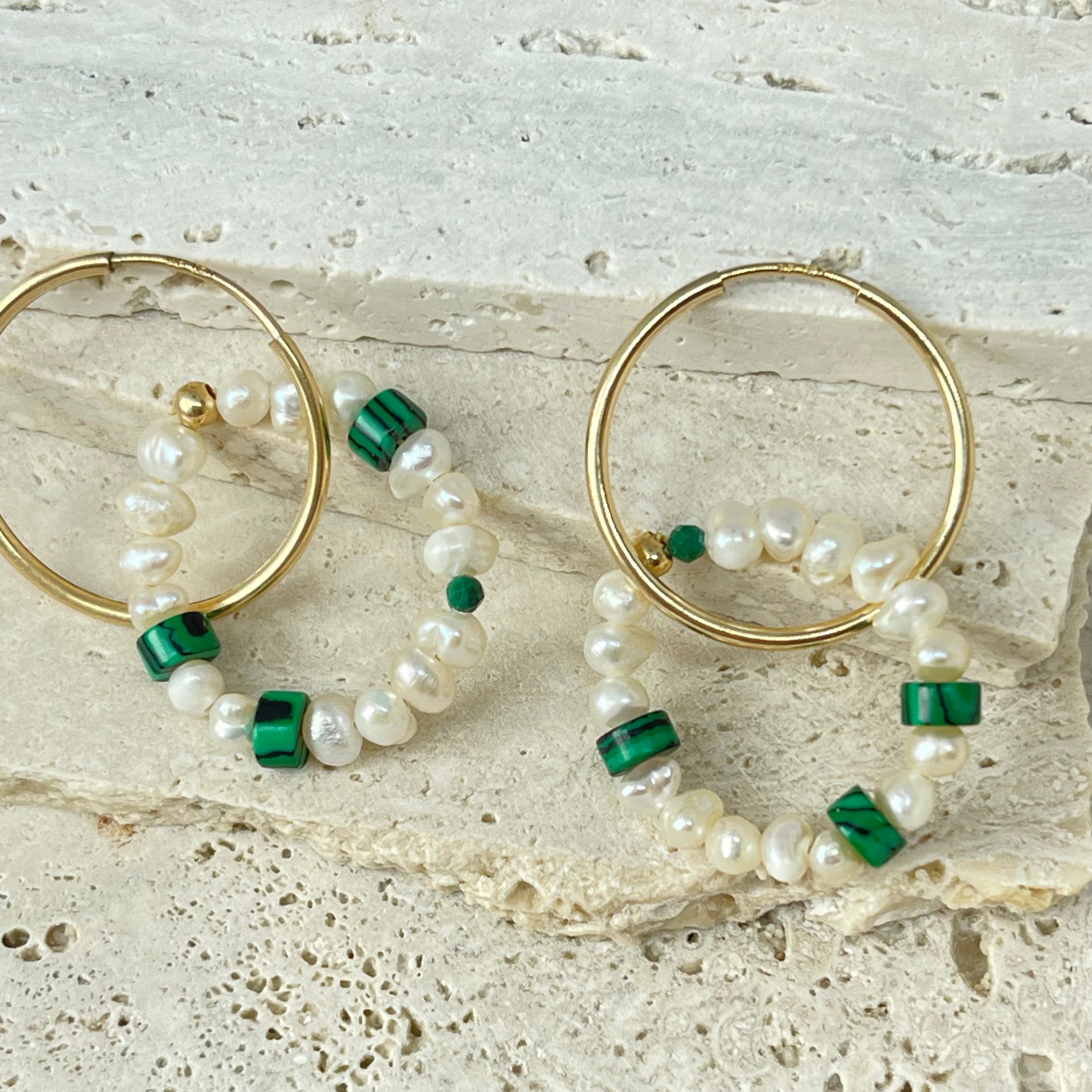 Green Malerkite Earrings - AD Jewellery Copenhagen