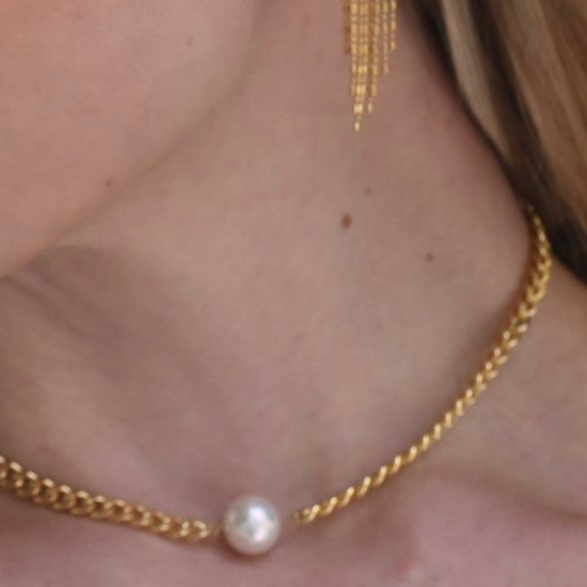 Cuban one Pearl Choker Necklace - AD Jewellery Copenhagen