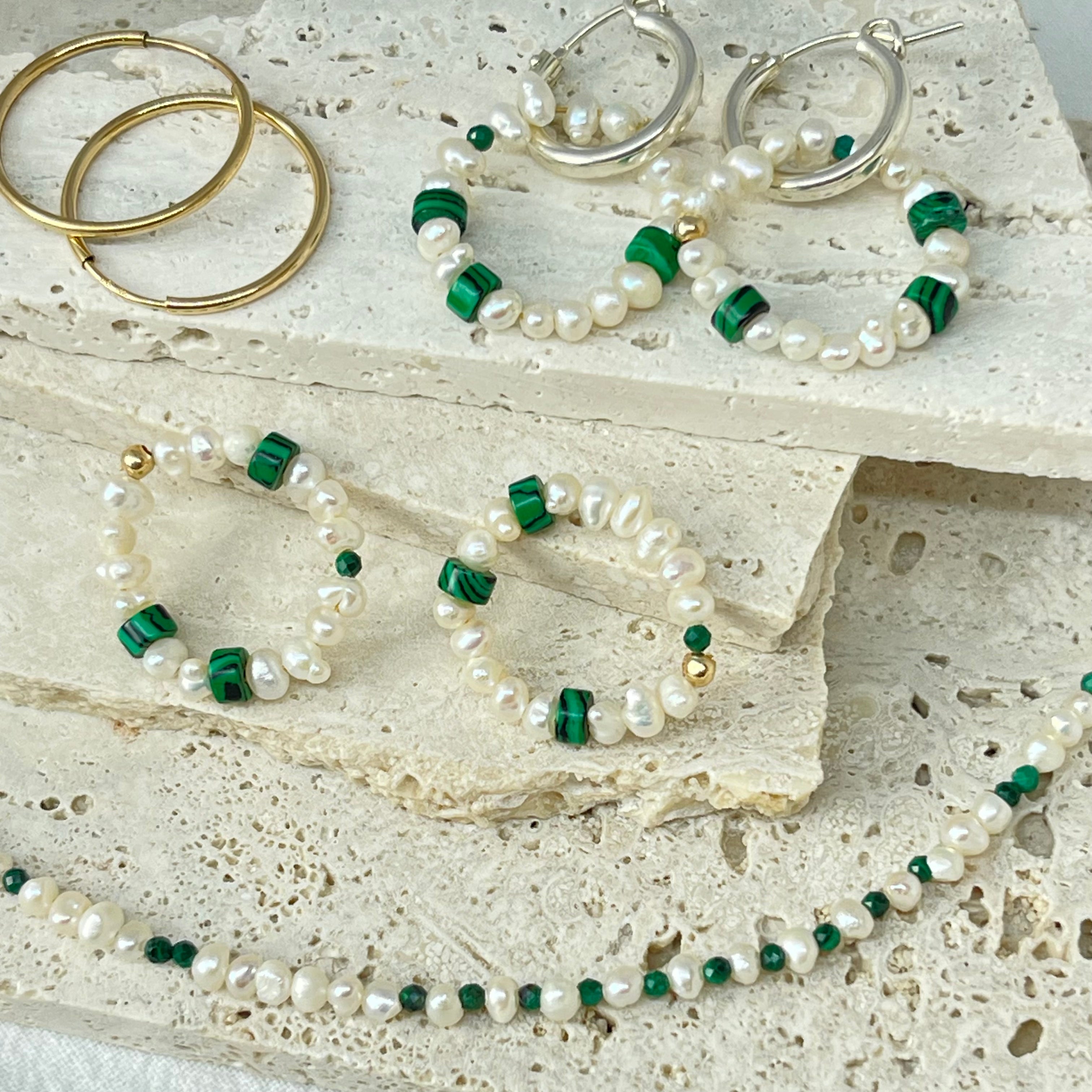 Green Malerkite Earrings - AD Jewellery Copenhagen