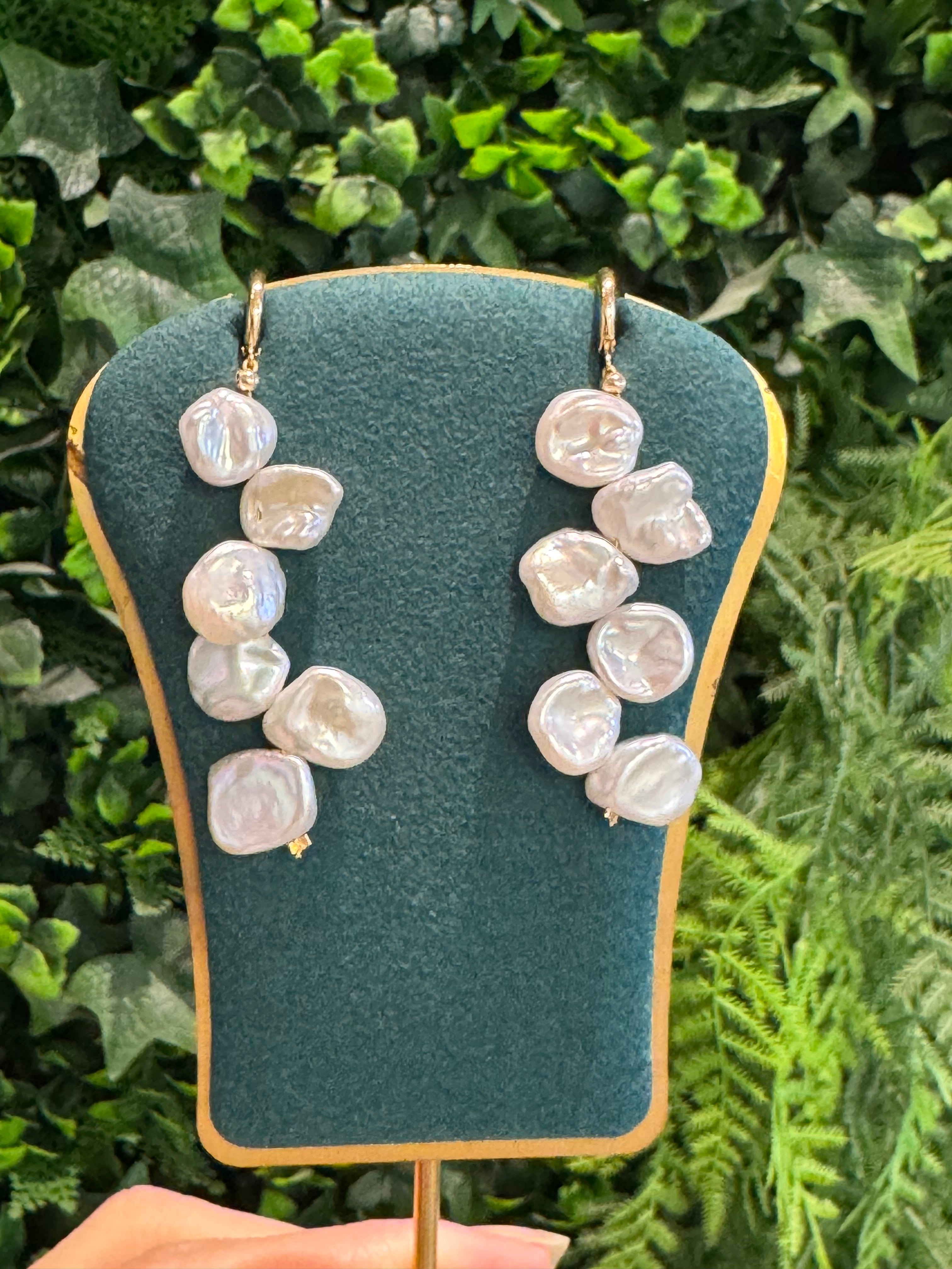 14K Gold Filled Floral Pearl Drops Earrings - AD Jewellery Copenhagen