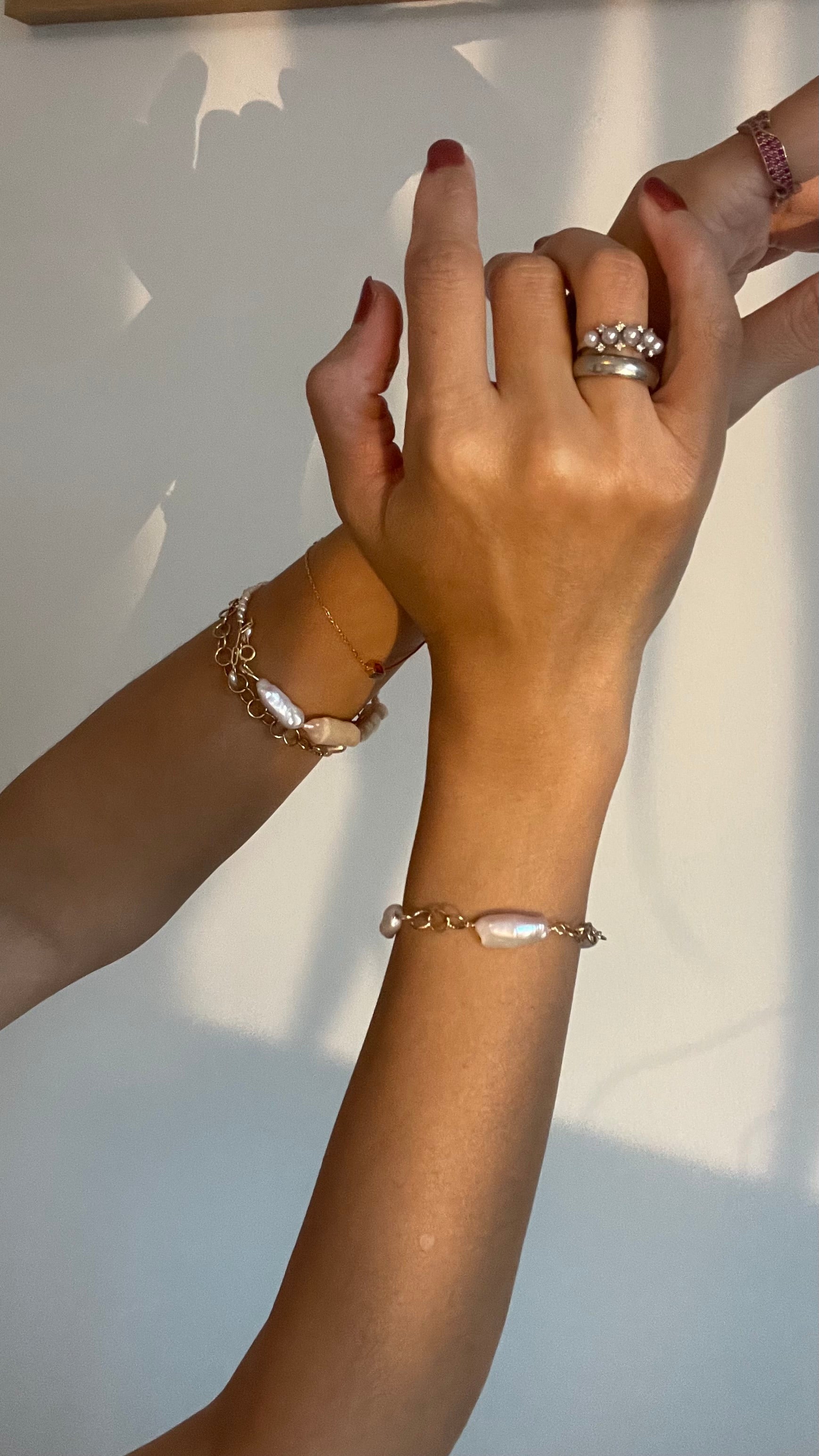 14K Goldfilled No.6 Baroque Pearl Chain Bracelet - AD Jewellery Copenhagen