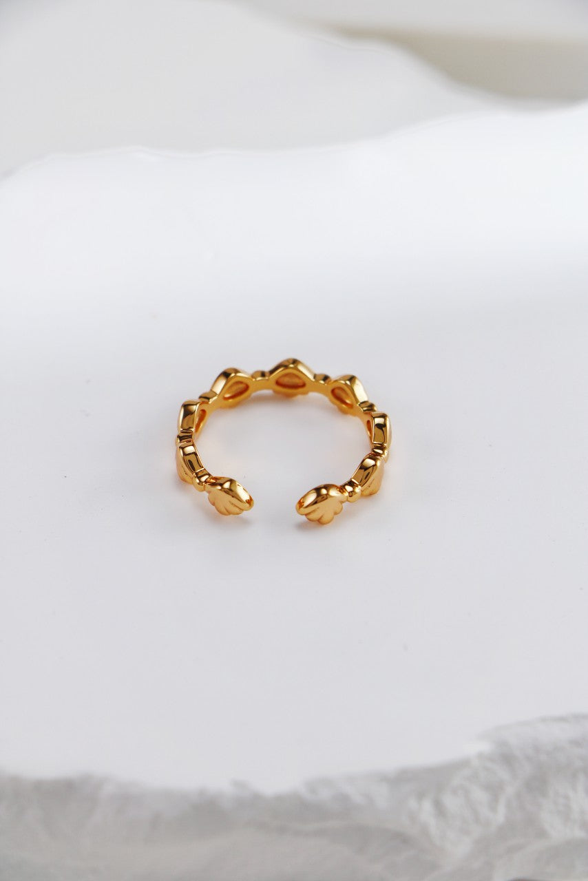 18K Gold Vermeil Seashell open Ring - AD Jewellery Copenhagen