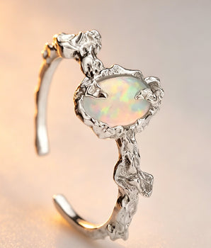Skagen Dusk Organic Silver & Opal Ring - AD Jewellery Copenhagen