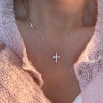 Double Cross Pendant Necklace S925 Sterling Silver - AD Jewellery Copenhagen