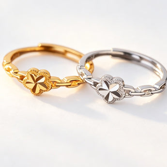 Gold plated Stering Silver Minimalist Dainty Floral Ring - AD Jewellery Copenhagen