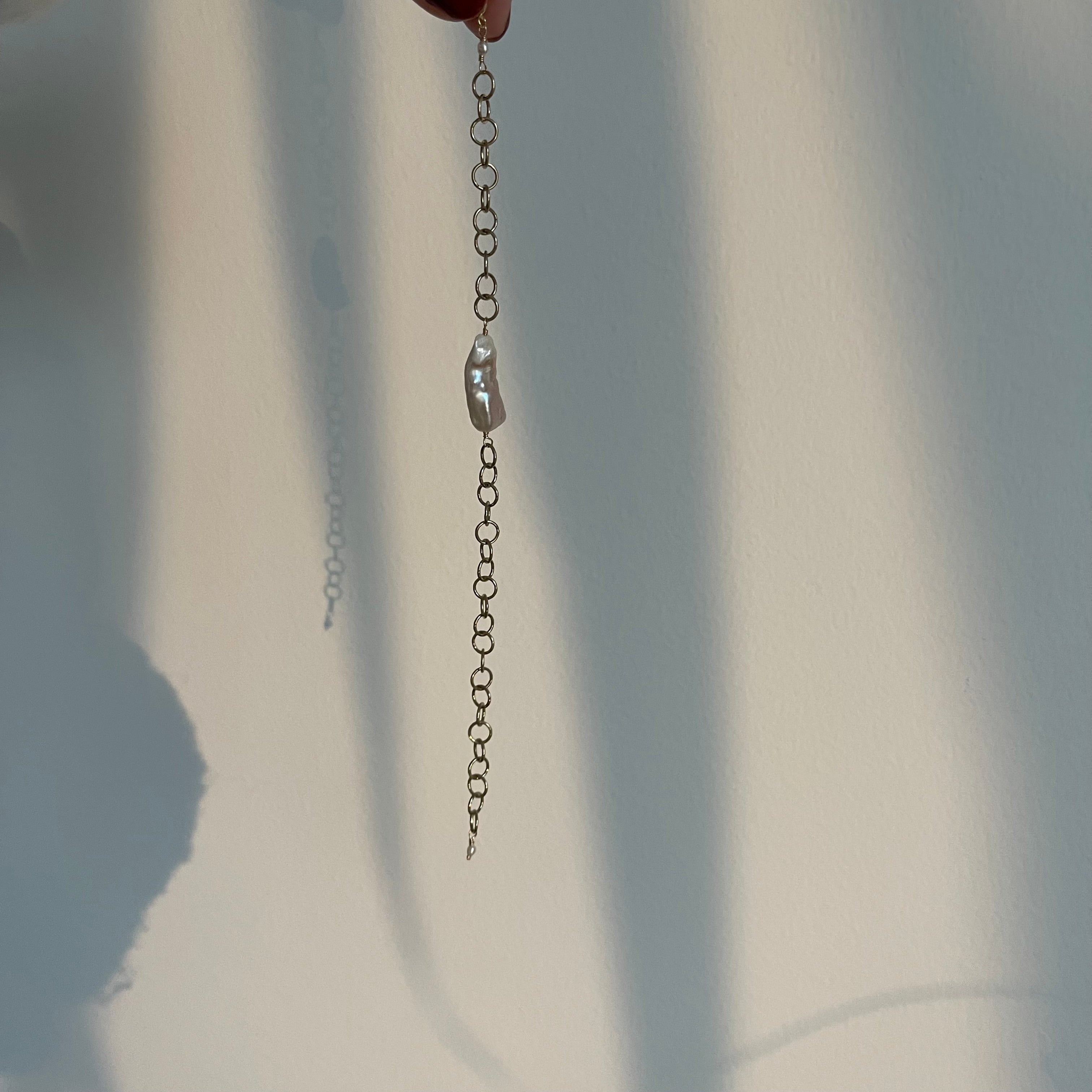 14K Goldfilled No.6 Baroque Pearl Chain Bracelet - AD Jewellery Copenhagen