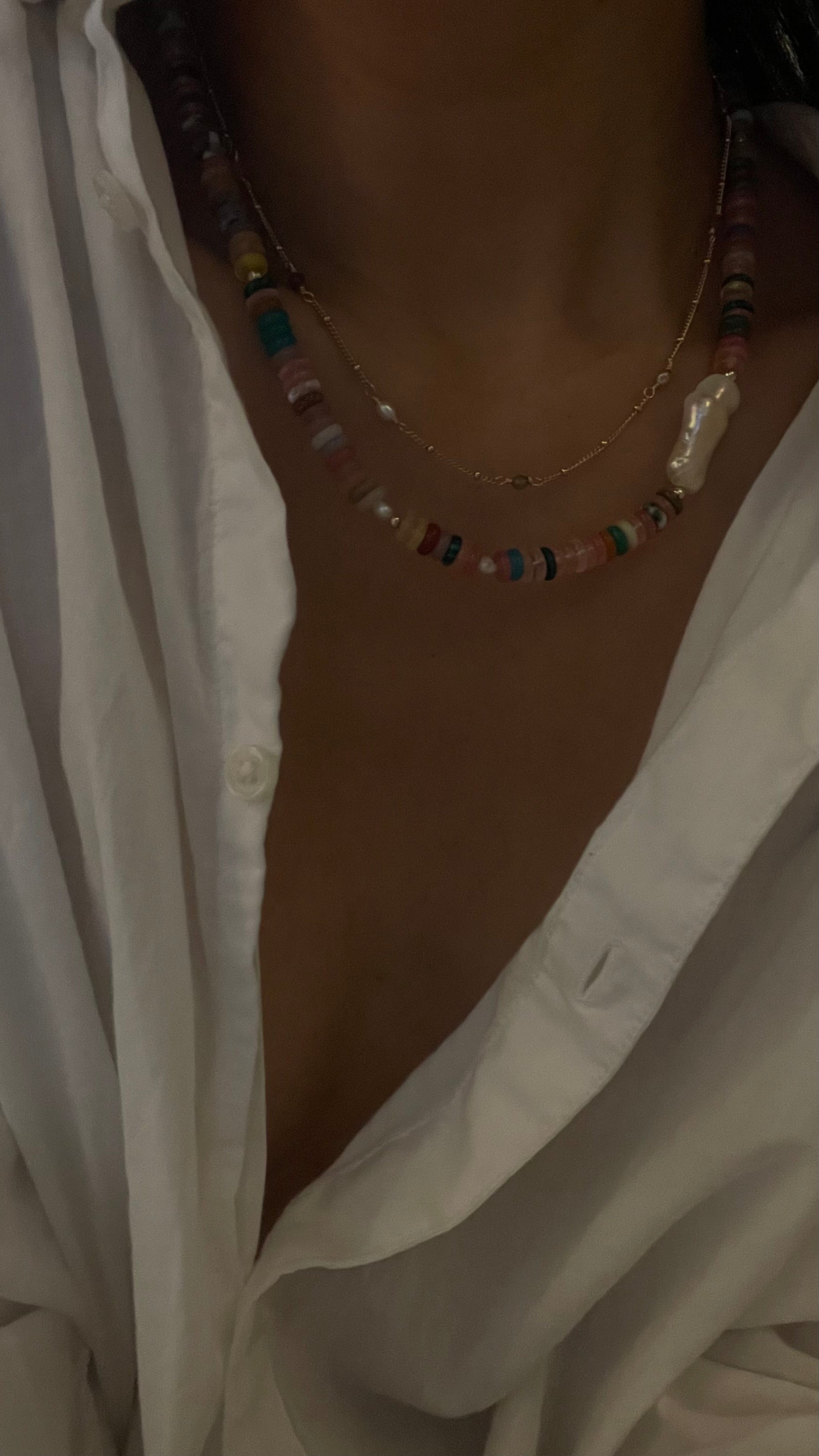 Multi-coloured Stone Necklace - AD Jewellery Copenhagen