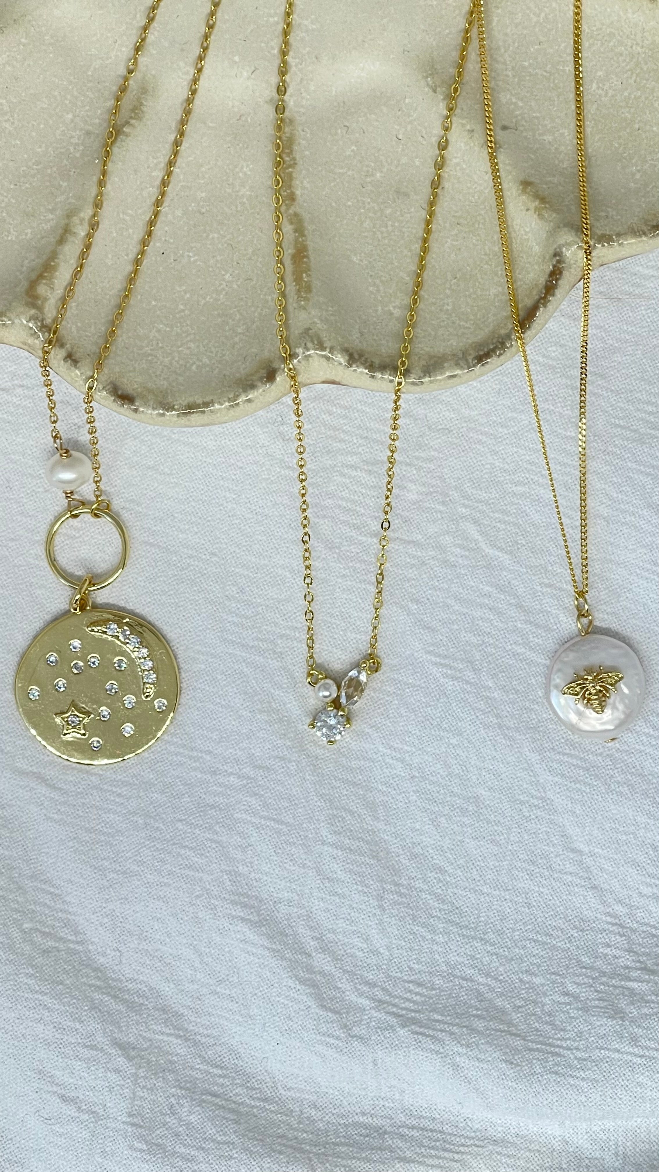 Luna Stars Pendant Gold Necklace - AD Jewellery Copenhagen