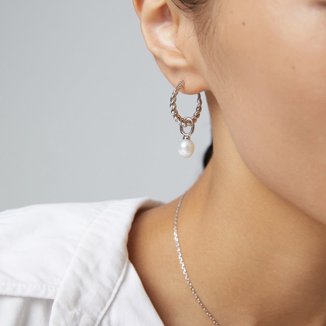18K Gold Vermeil Emily Pearl hoops Earrings - AD Jewellery Copenhagen