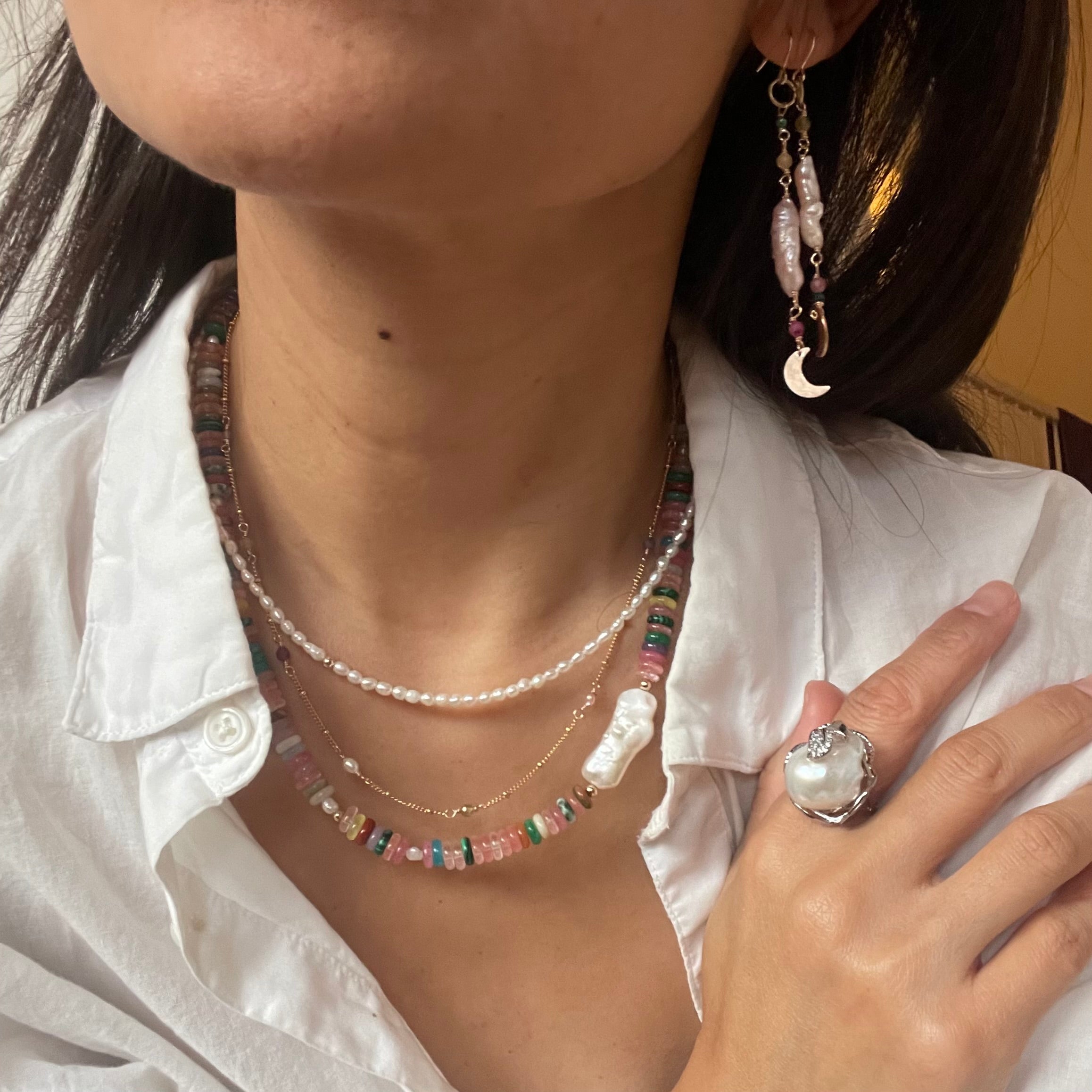 Multi-coloured Stone Necklace - AD Jewellery Copenhagen