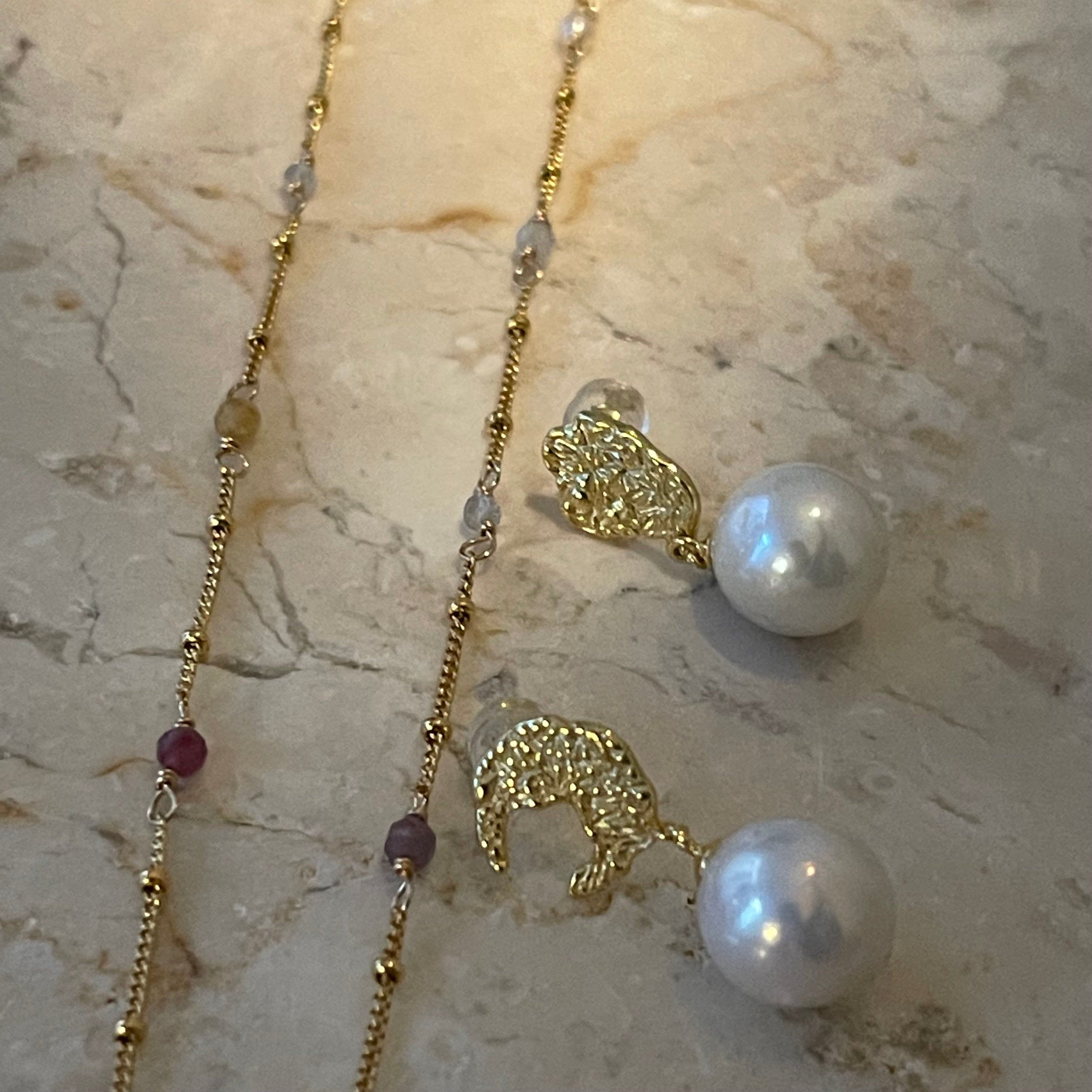 Multi color tourmaline gold Necklace - AD Jewellery Copenhagen