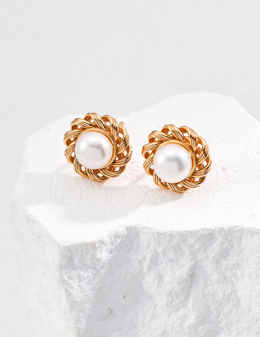 Nordic Lace Pearl Earrings-Artisan Bridal Jewelry - AD Jewellery Copenhagen