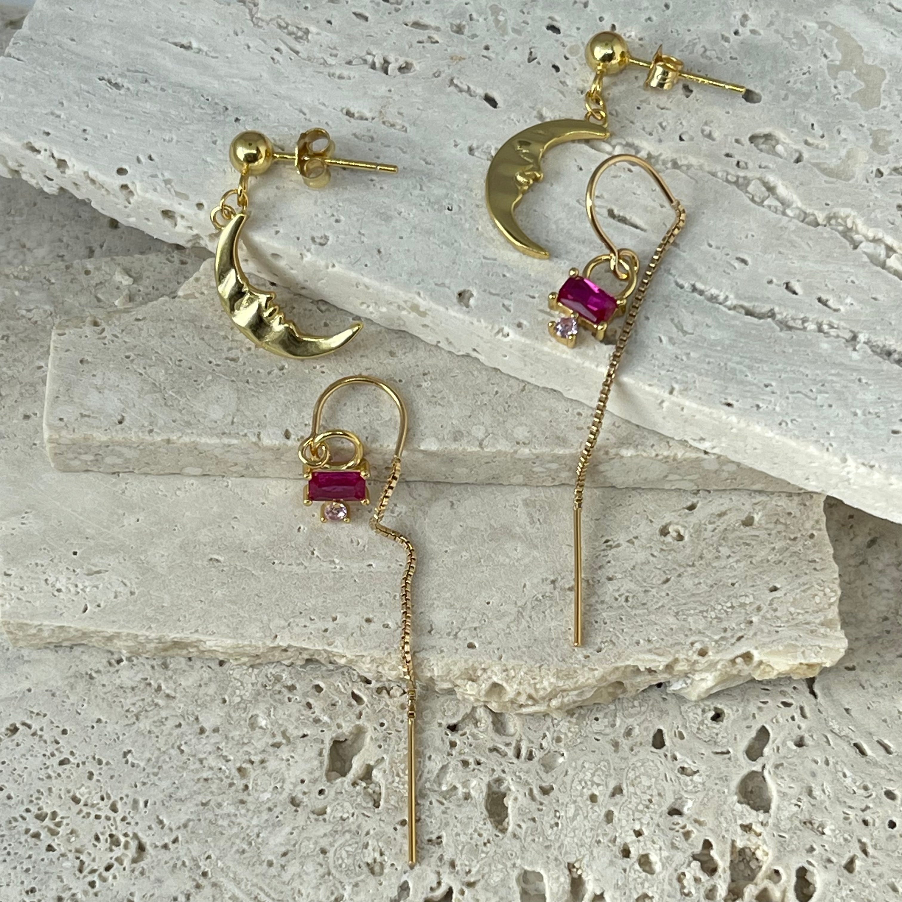 Moon dangle Earrings Mix and Match - AD Jewellery Copenhagen