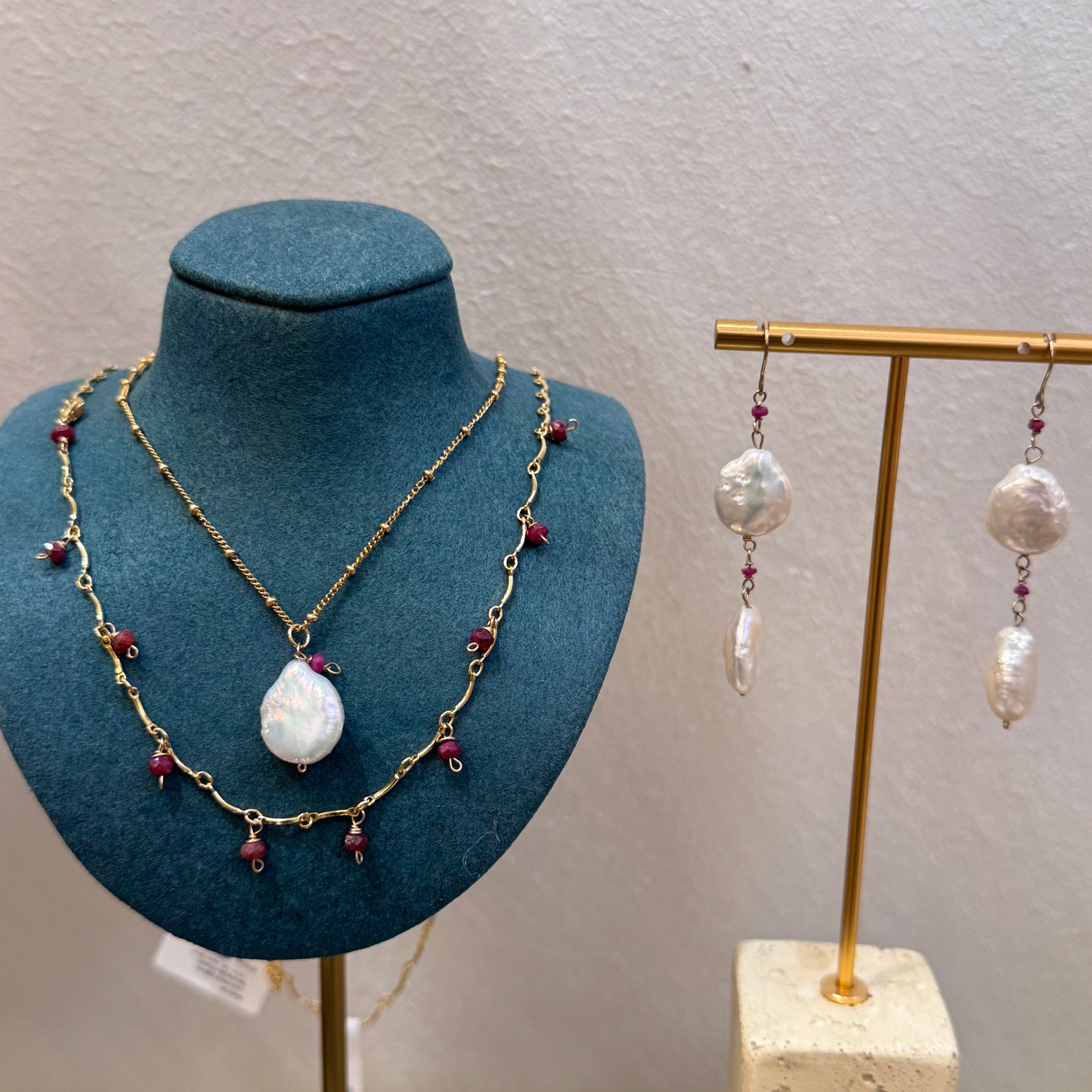 Ruby Birthstone Chain Necklace - July - AD Jewellery Copenhagen