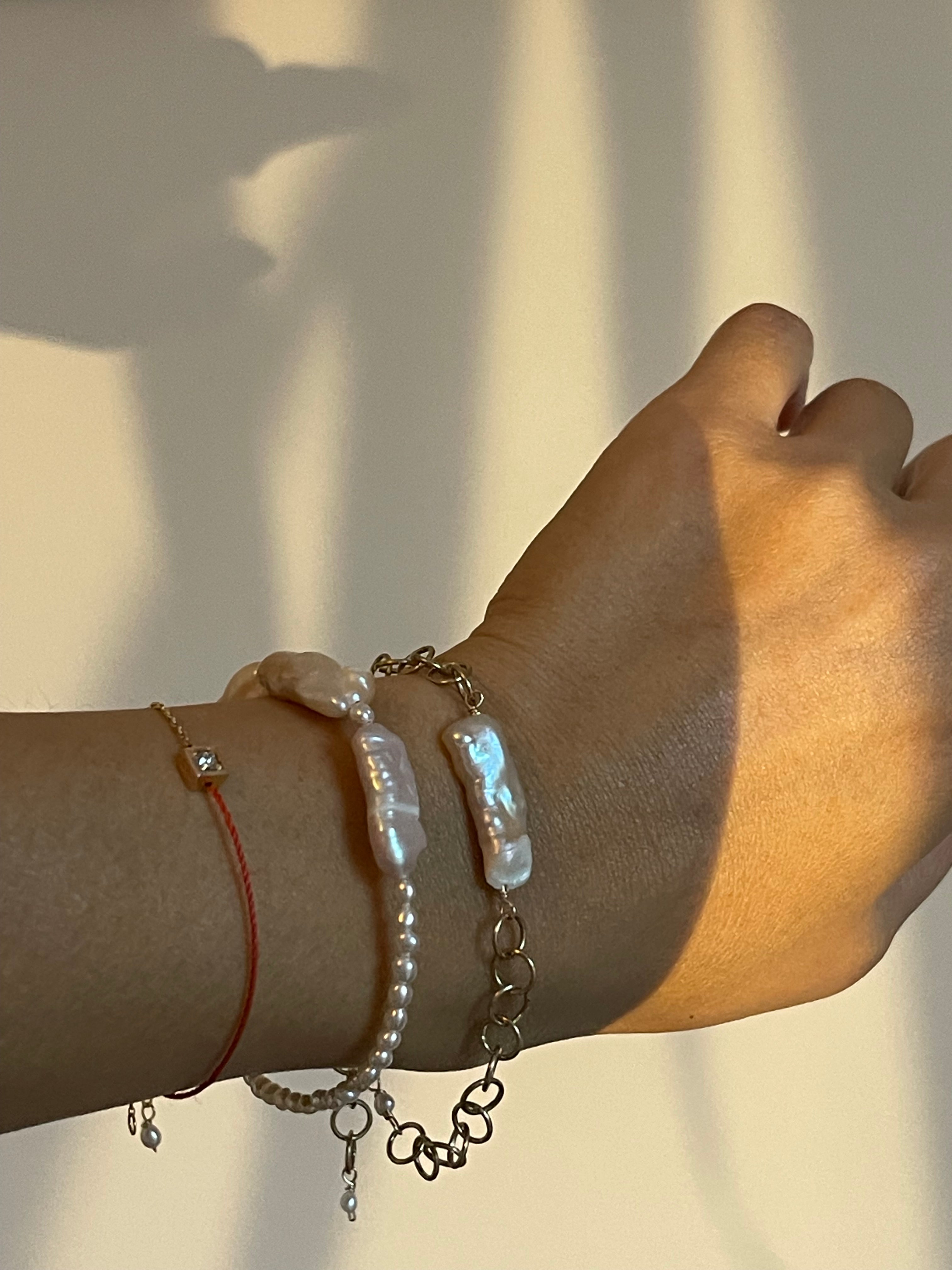 14K Goldfilled No.6 Baroque Pearl Chain Bracelet - AD Jewellery Copenhagen