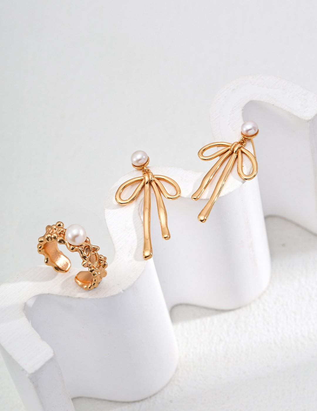 18K Gold Vermeil Ophelia Bow Earrings - AD Jewellery Copenhagen