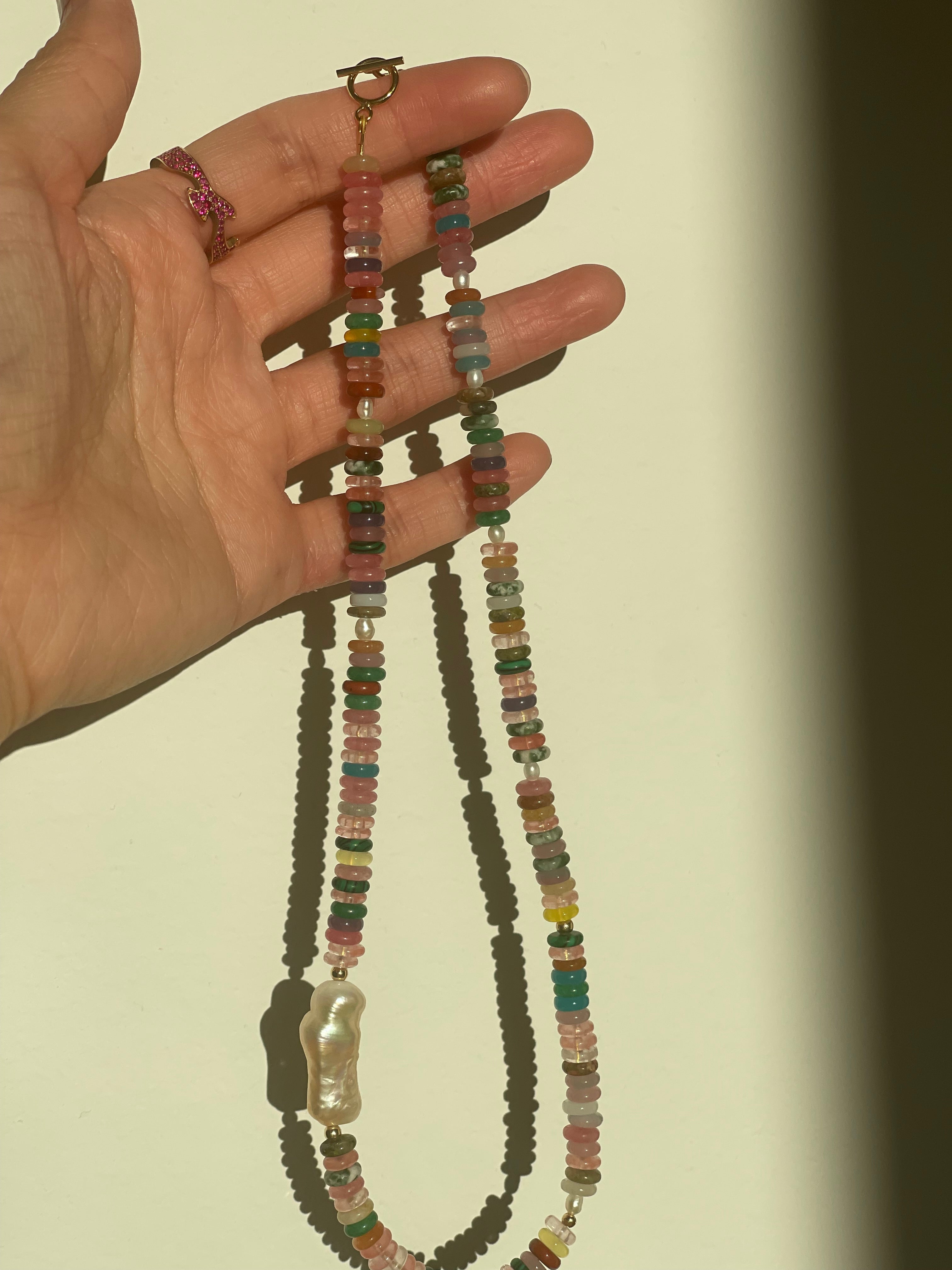 Multi-coloured Stone Necklace - AD Jewellery Copenhagen