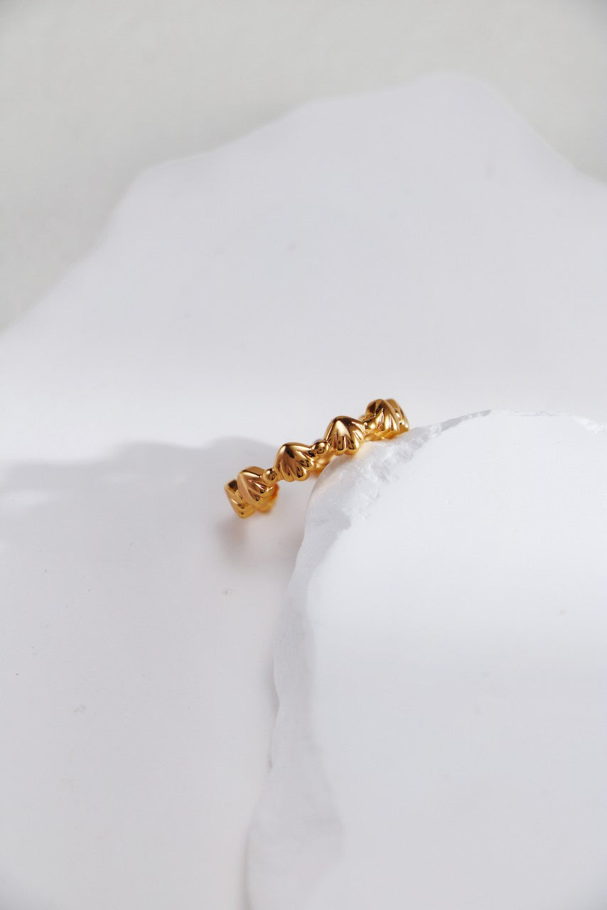 18K Gold Vermeil Seashell open Ring - AD Jewellery Copenhagen