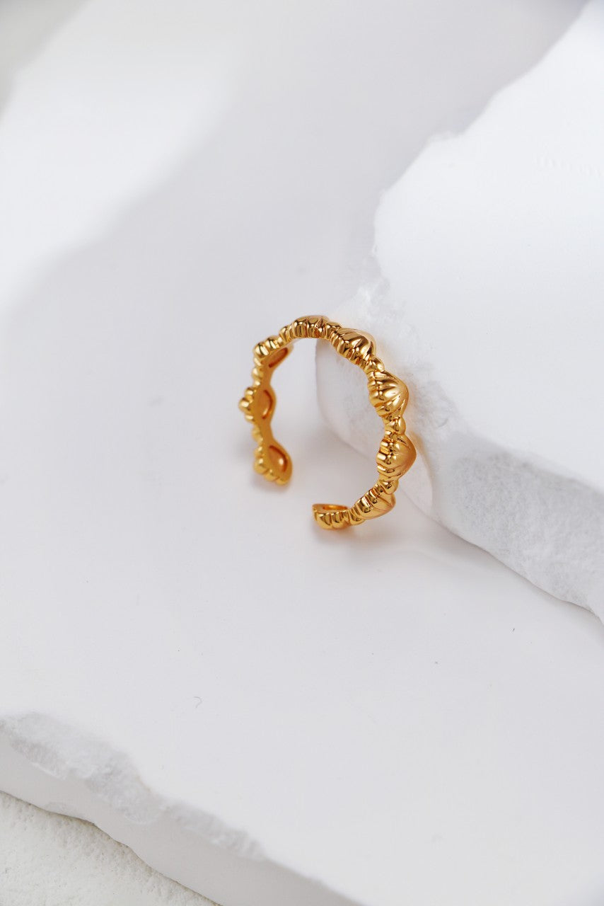 18K Gold Vermeil Seashell open Ring - AD Jewellery Copenhagen