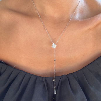 Rachel Pearl drop Necklace -silver - AD Jewellery Copenhagen