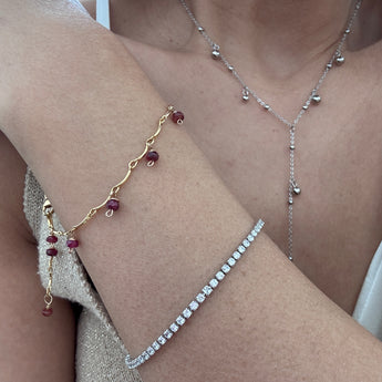 Ruby Birthstone Chain Bracelet - July - AD Jewellery Copenhagen