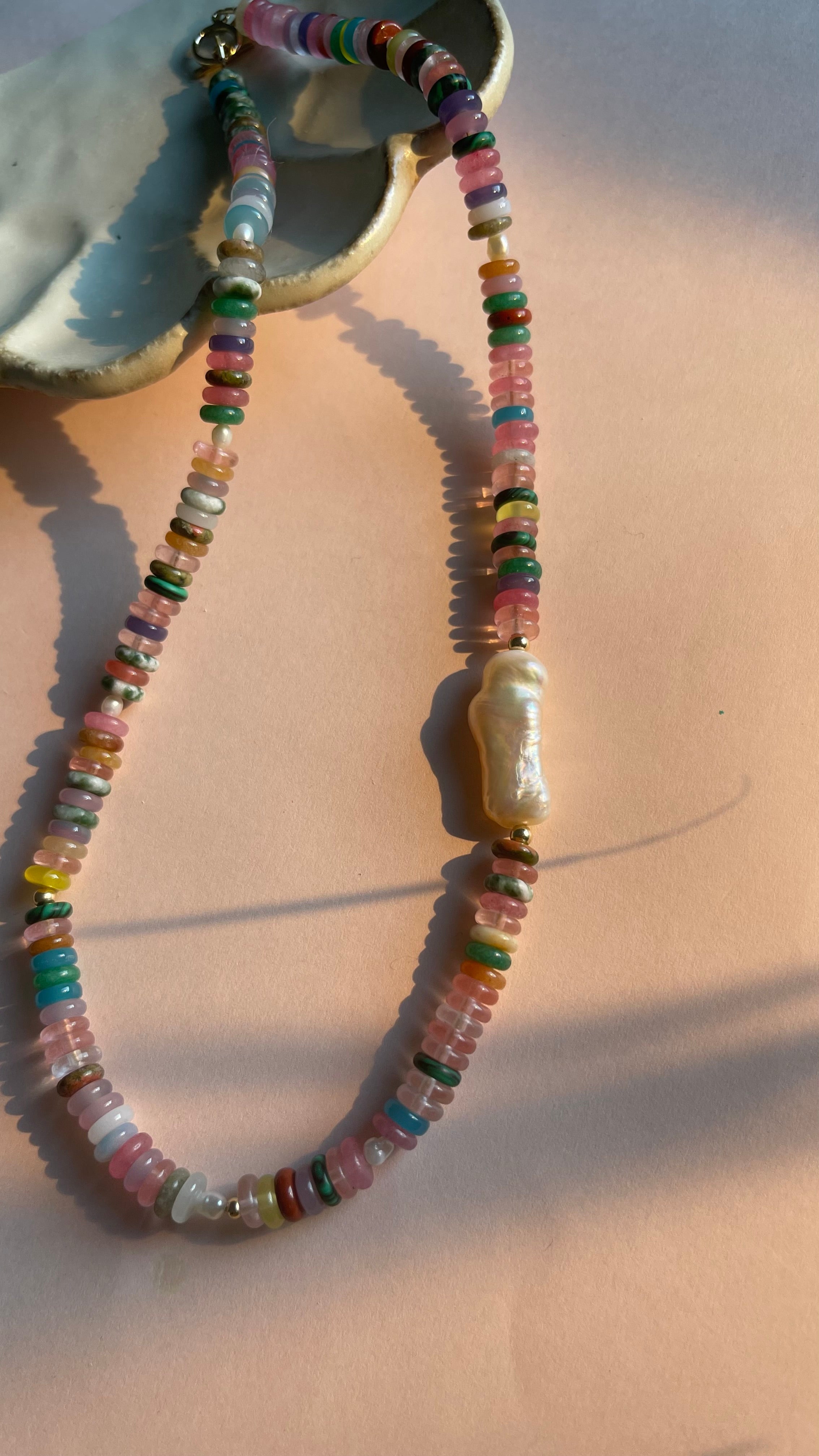 Multi-coloured Stone Necklace - AD Jewellery Copenhagen
