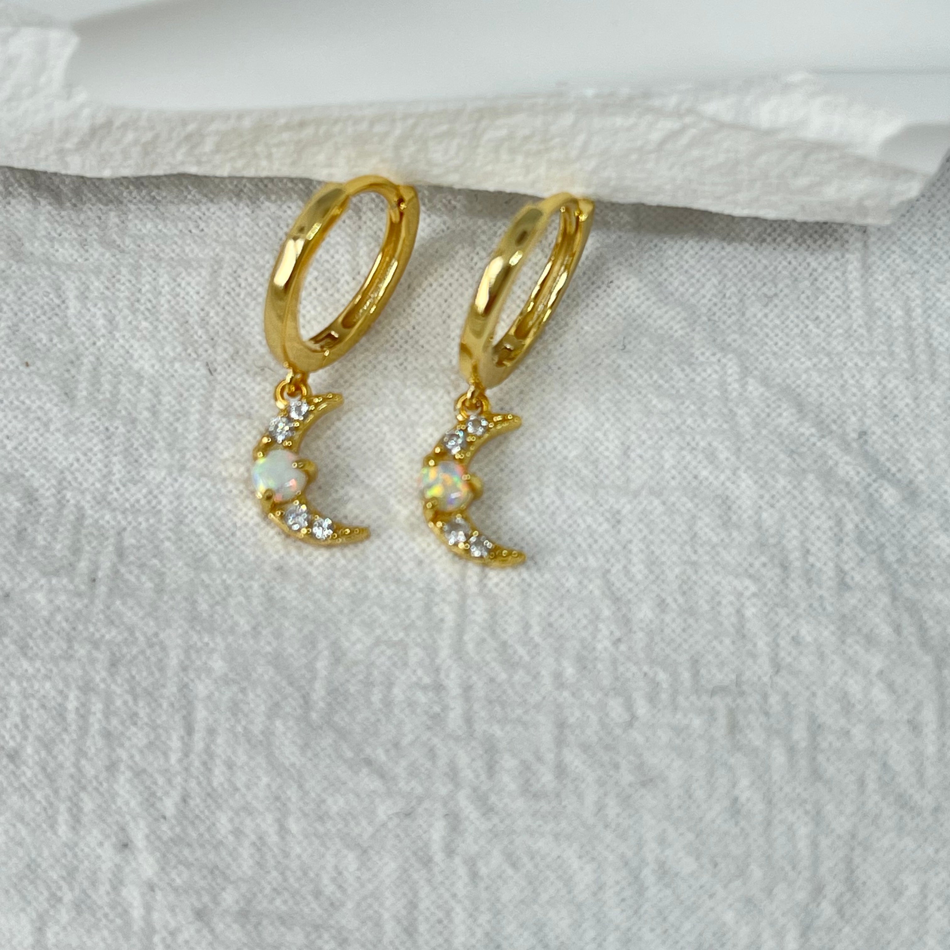 Moon dangle huggies hoops Mix and Match - AD Jewellery Copenhagen