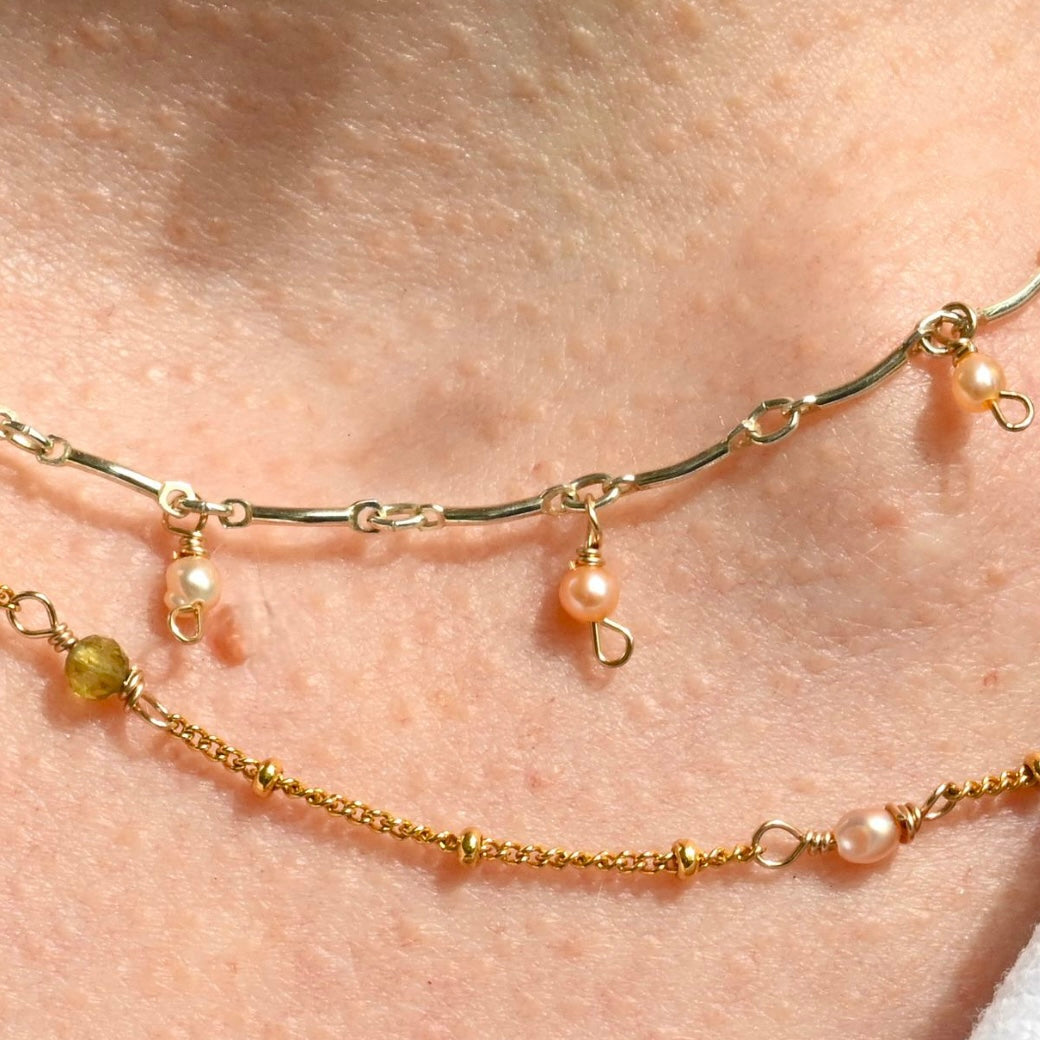 Multi color tourmaline gold Necklace - AD Jewellery Copenhagen