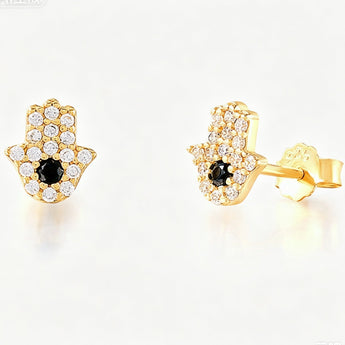 Gold Hamsahand Stud – Minimalist Single Earring | Stackable - AD Jewellery Copenhagen