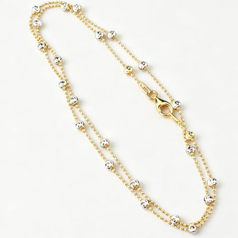 Gold-Plated Silver Mini Ball Chain Necklac– Mixed Silver & Gold Finish - AD Jewellery Copenhagen